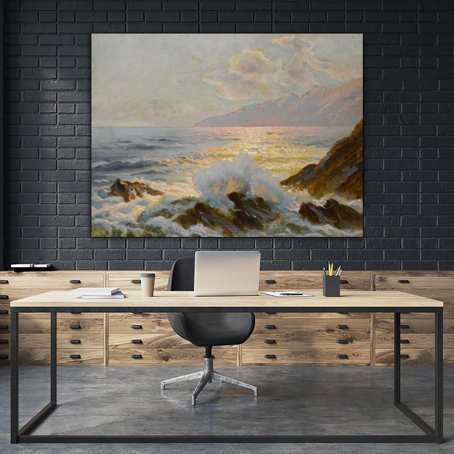Main Seascape II by Constantin Alexandrovitch Westchiloff on GIANT ART - pink coastal & tropical abstract