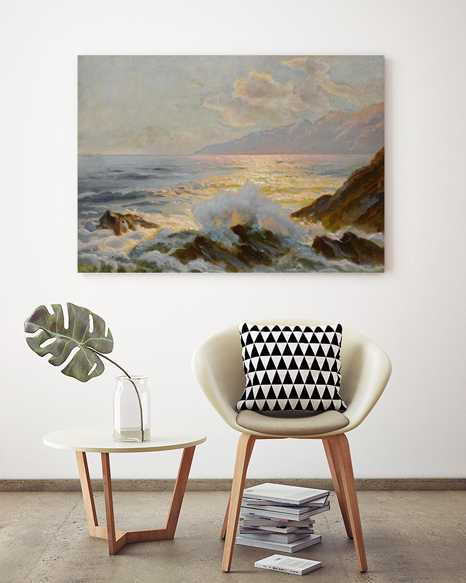 Main Seascape II by Constantin Alexandrovitch Westchiloff on GIANT ART - pink coastal & tropical abstract