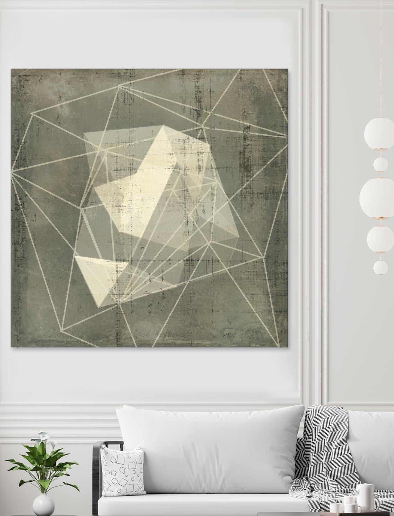 Geomolecule Blueprint I by Jennifer Goldberger on GIANT ART - grey  abstract abstract 