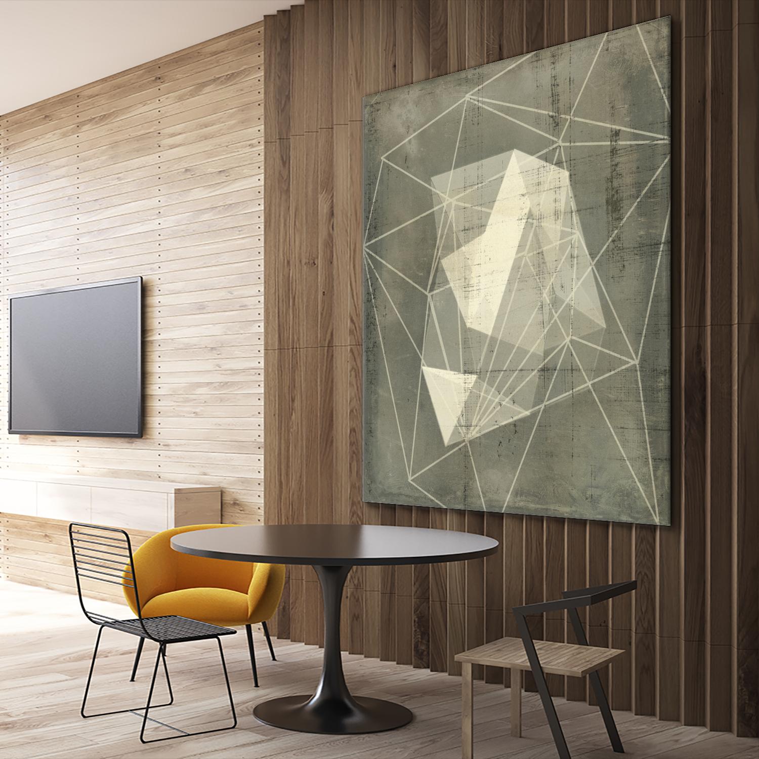 Geomolecule Blueprint I by Jennifer Goldberger on GIANT ART - grey  abstract abstract 