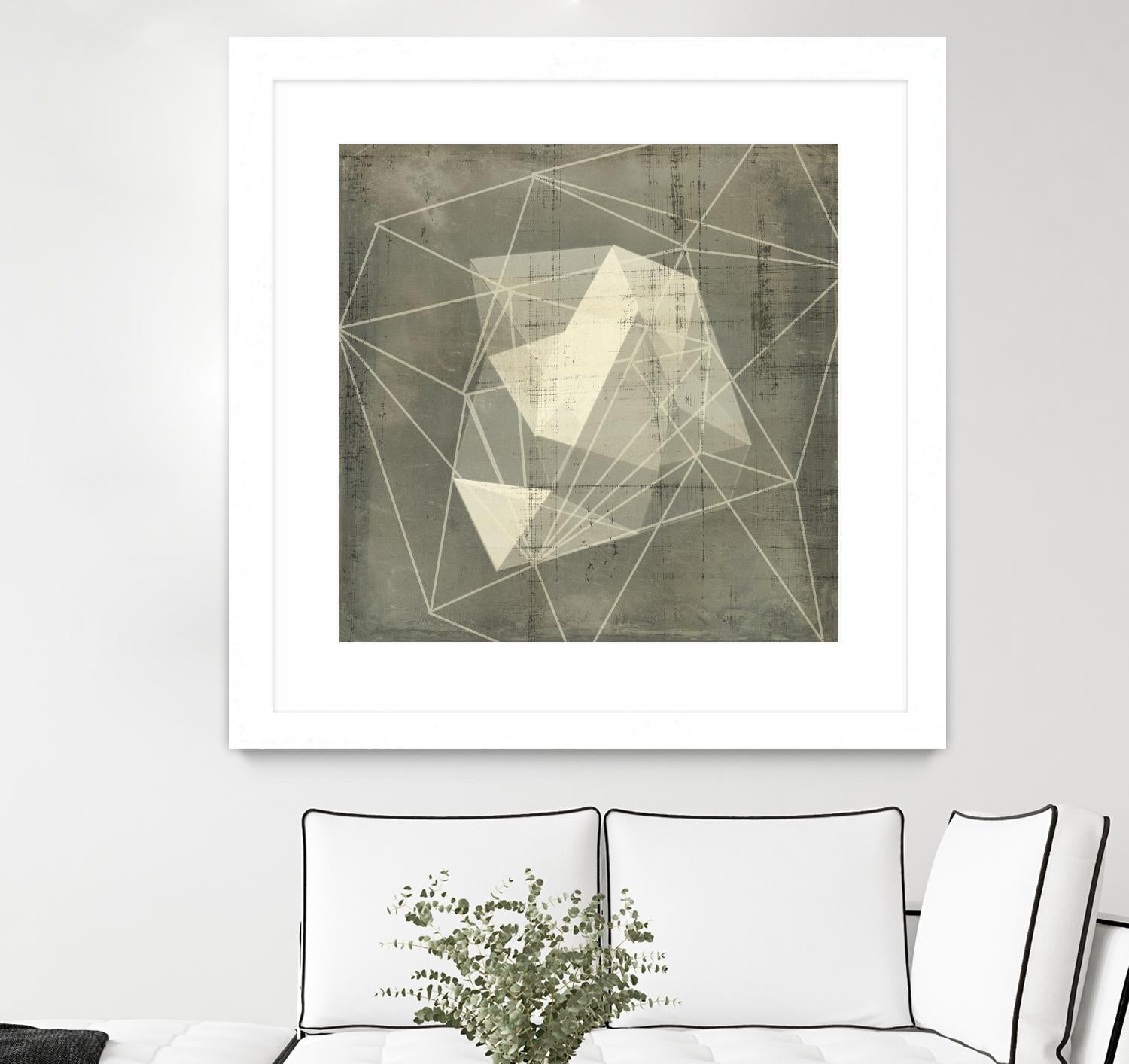 Geomolecule Blueprint I by Jennifer Goldberger on GIANT ART - grey  abstract abstract 