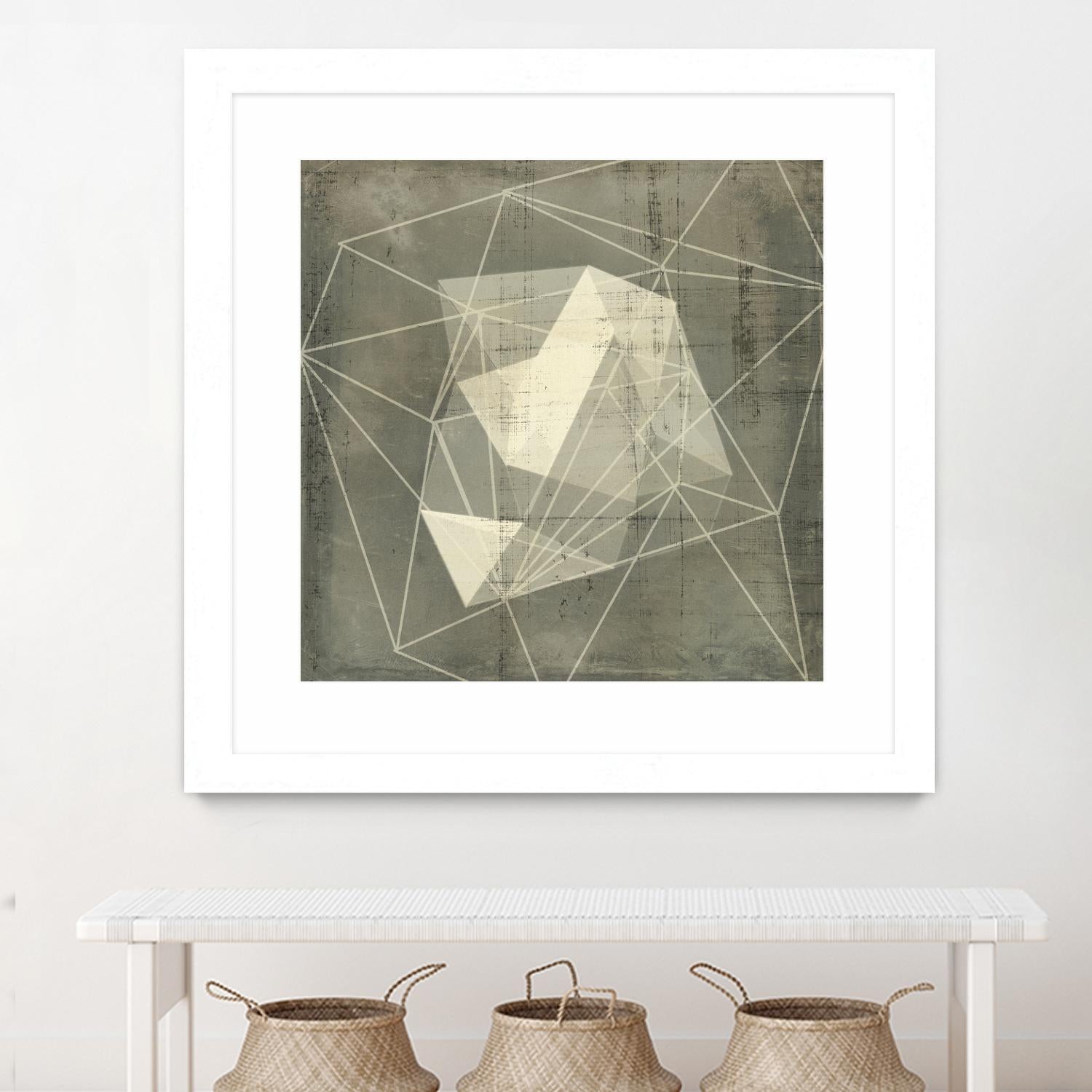 Geomolecule Blueprint I by Jennifer Goldberger on GIANT ART - grey  abstract abstract 