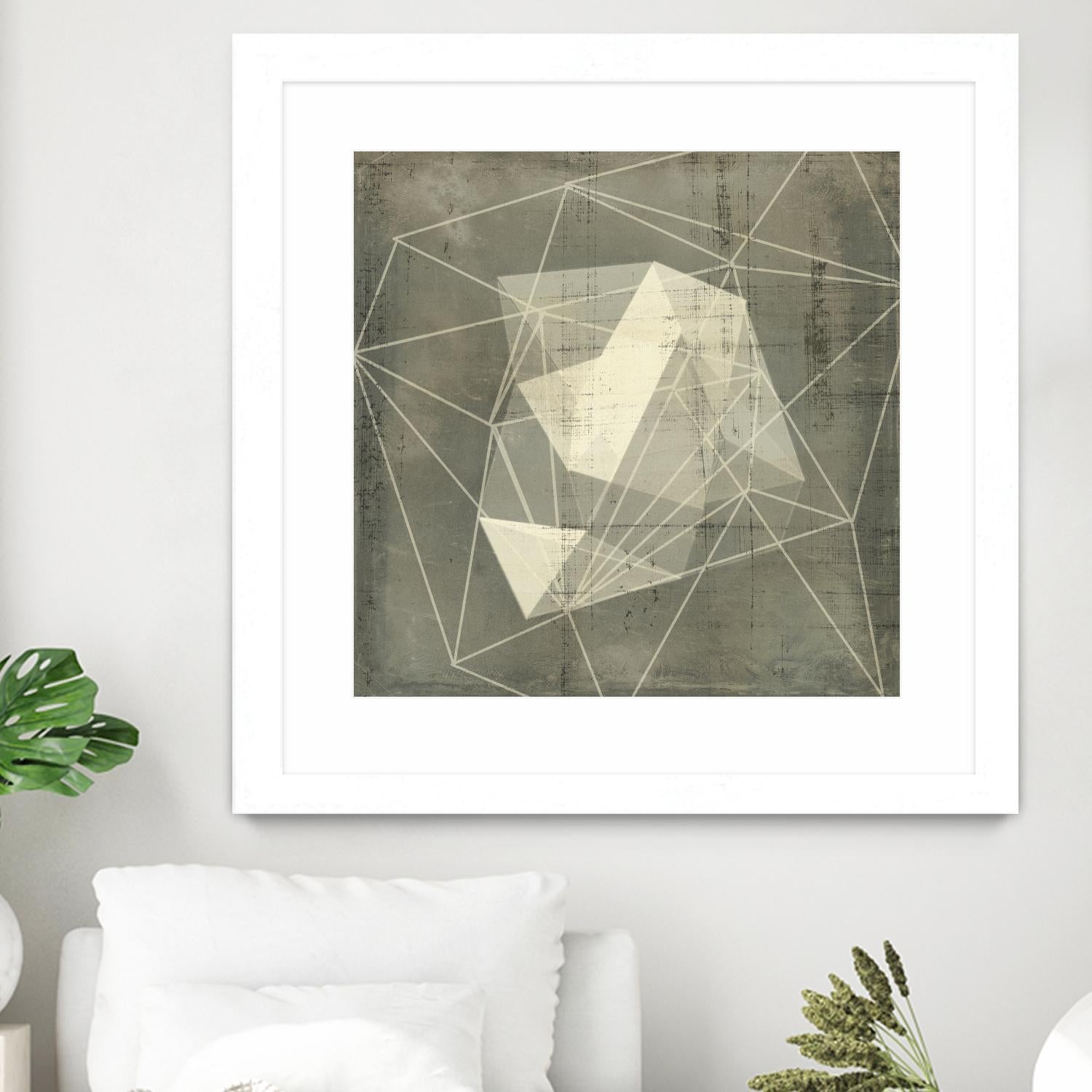 Geomolecule Blueprint I by Jennifer Goldberger on GIANT ART - grey  abstract abstract 