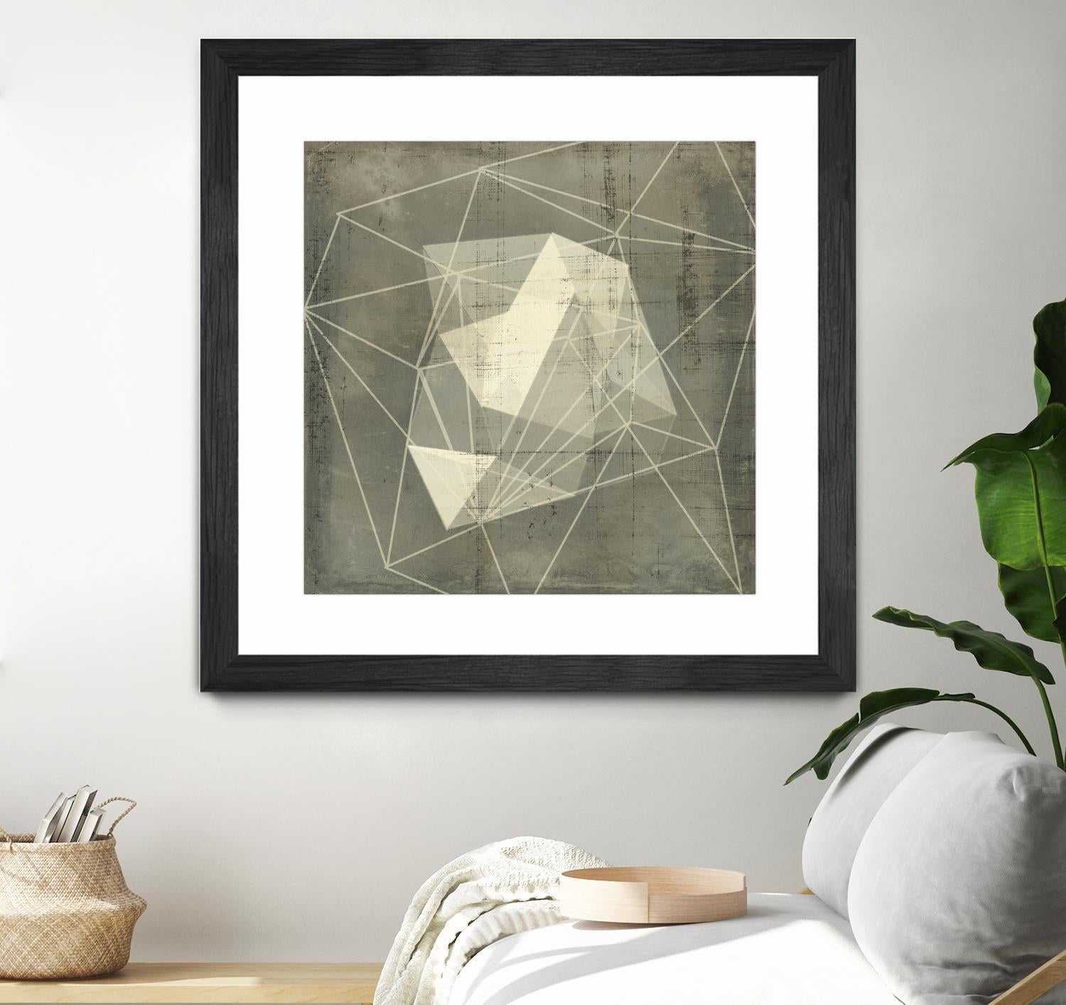 Geomolecule Blueprint I by Jennifer Goldberger on GIANT ART - grey  abstract abstract 