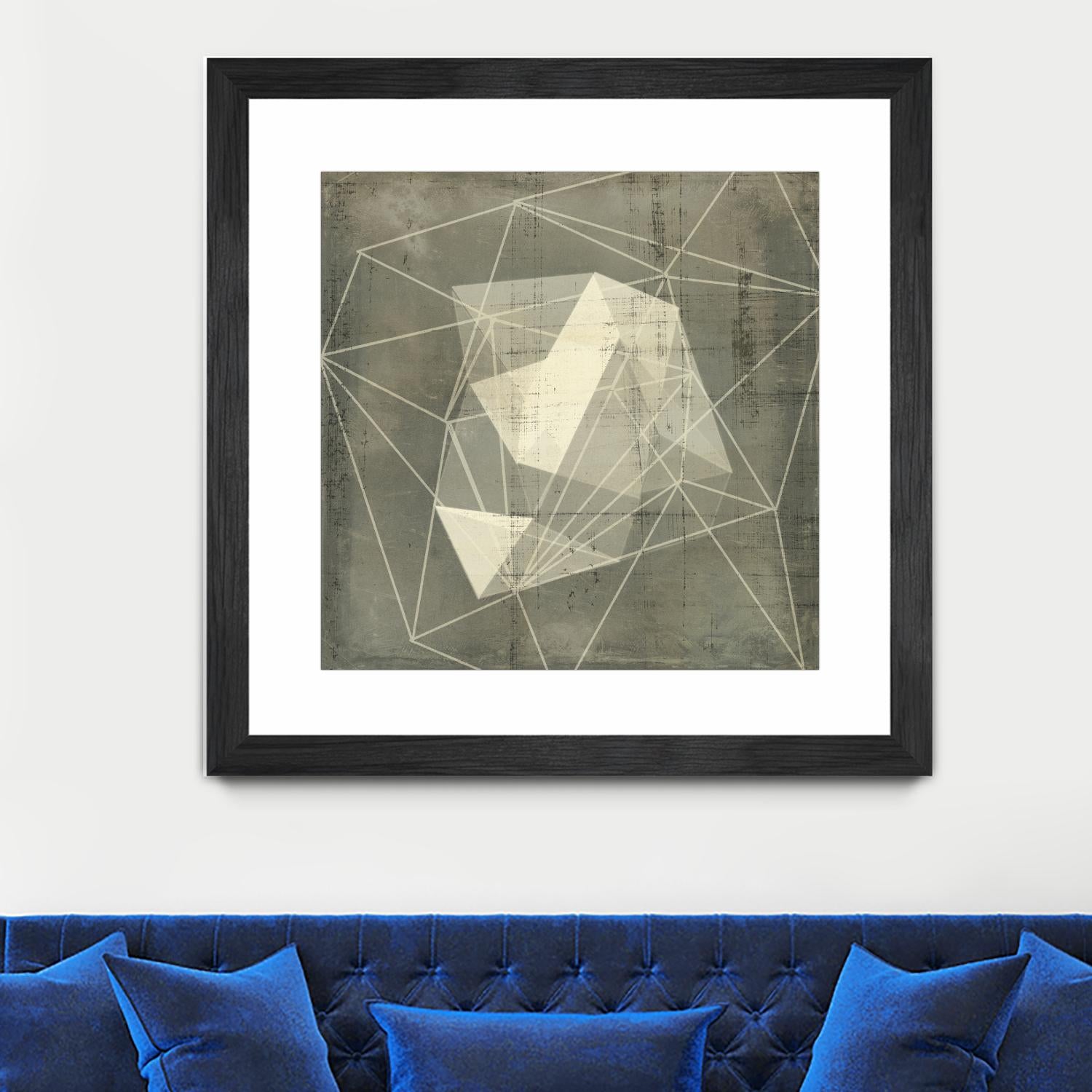 Geomolecule Blueprint I by Jennifer Goldberger on GIANT ART - grey  abstract abstract 