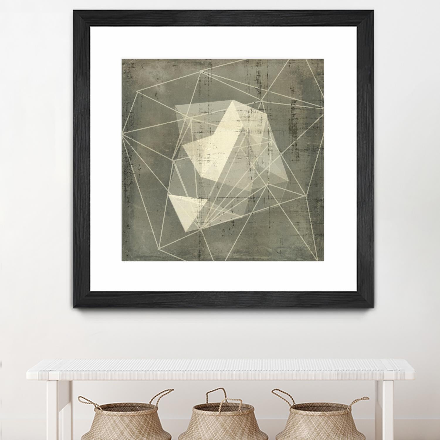 Geomolecule Blueprint I by Jennifer Goldberger on GIANT ART - grey  abstract abstract 