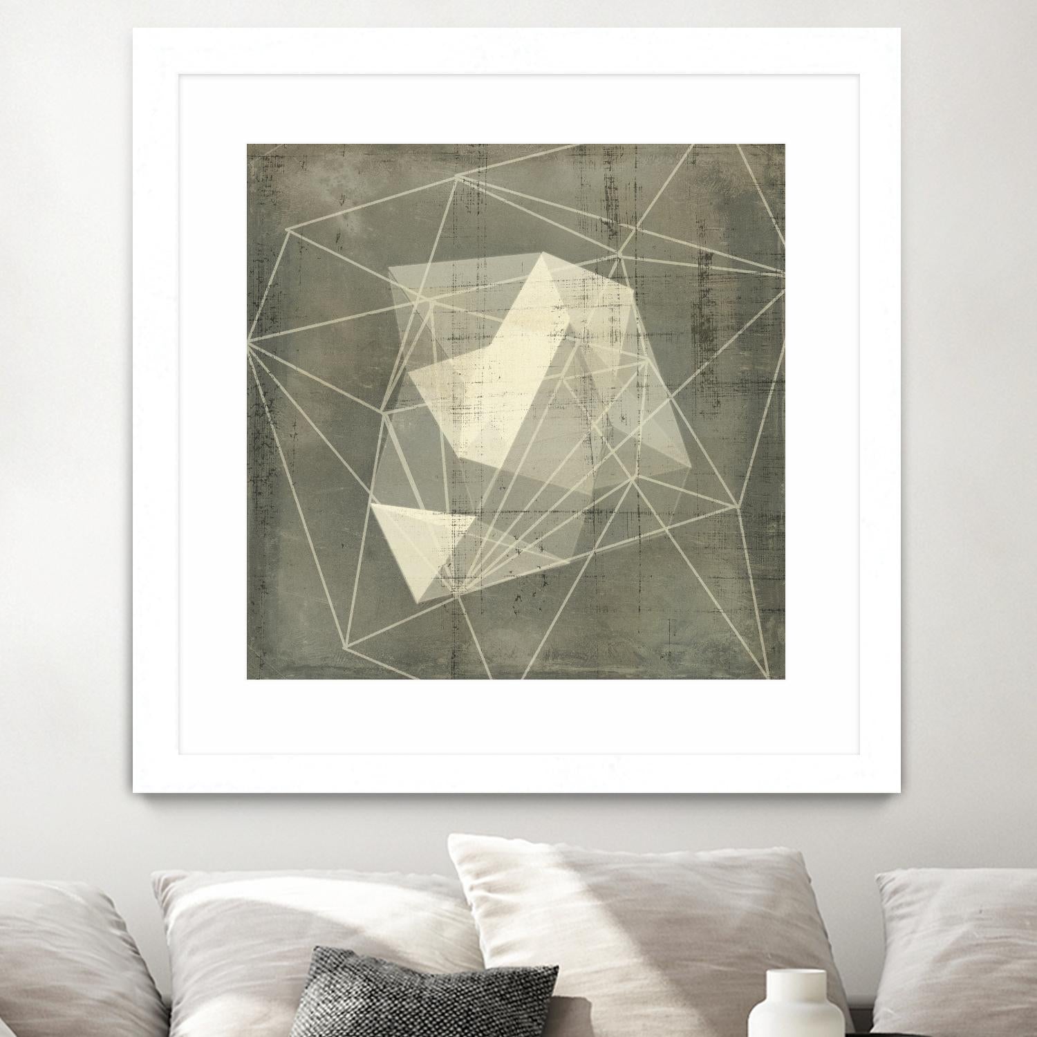 Geomolecule Blueprint I by Jennifer Goldberger on GIANT ART - grey  abstract abstract 