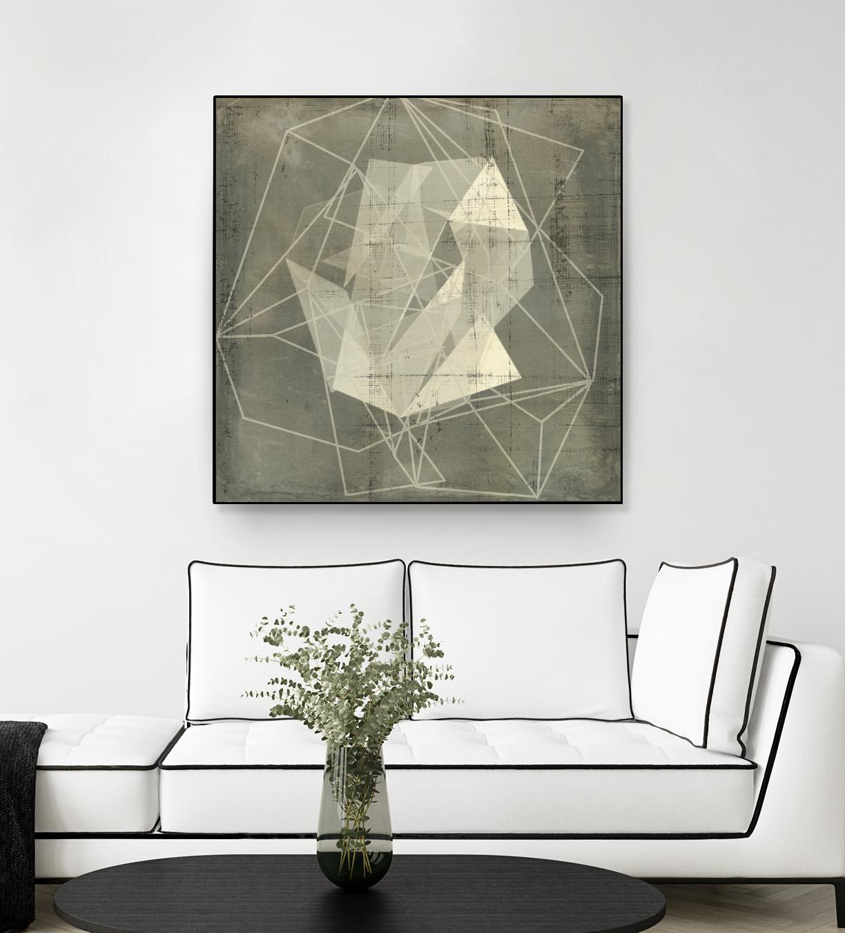 Geomolecule Blueprint II by Jennifer Goldberger on GIANT ART - beige abstract abstract