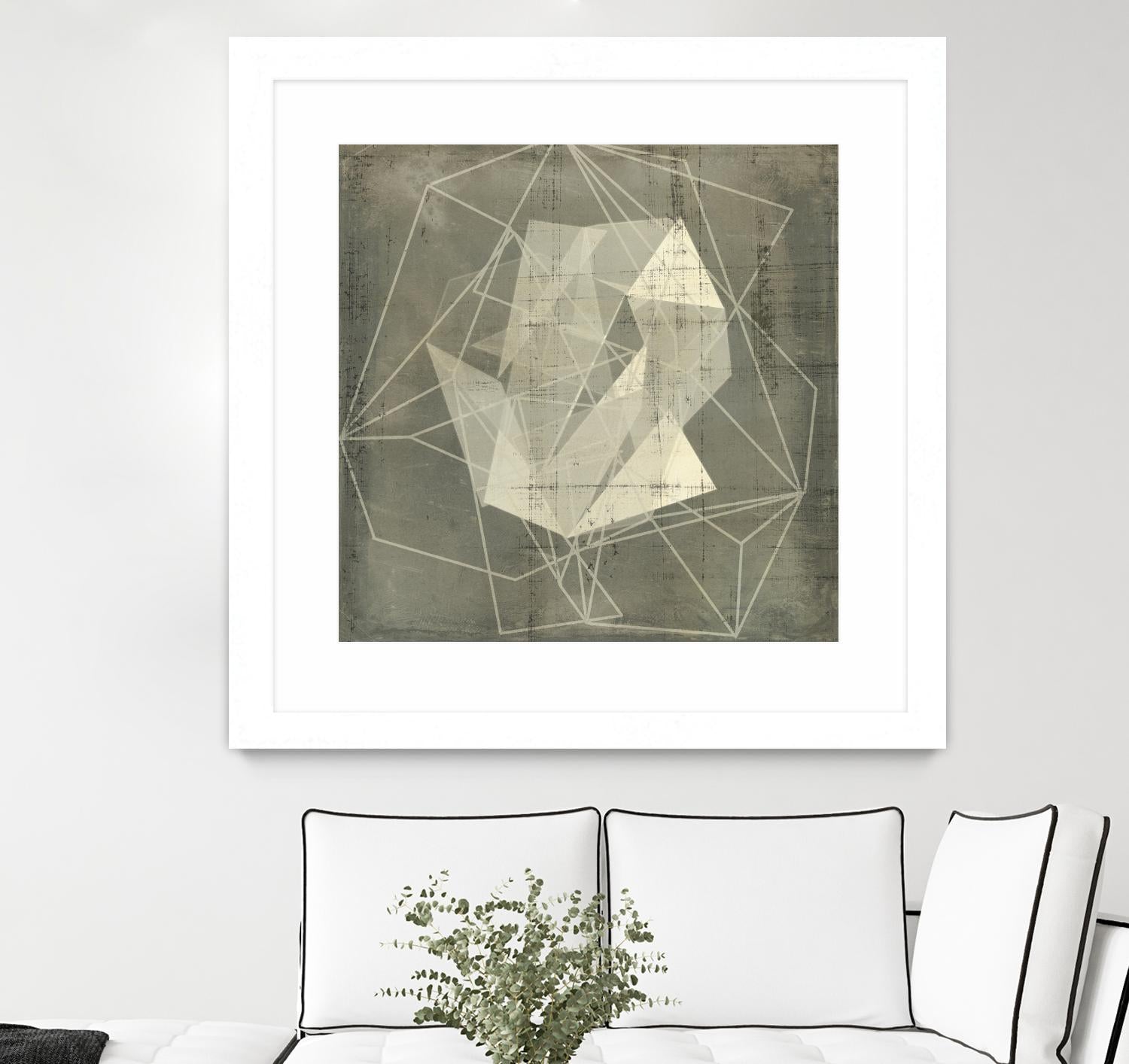 Geomolecule Blueprint II by Jennifer Goldberger on GIANT ART - beige abstract abstract