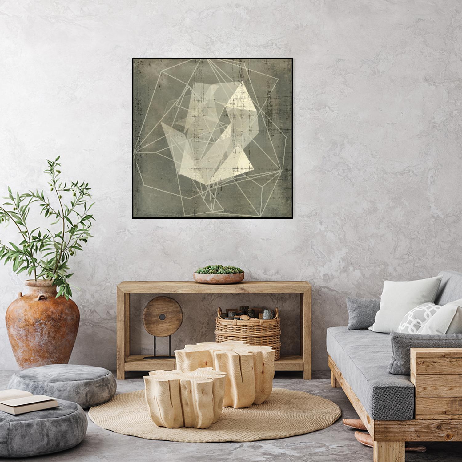 Geomolecule Blueprint II by Jennifer Goldberger on GIANT ART - beige abstract abstract