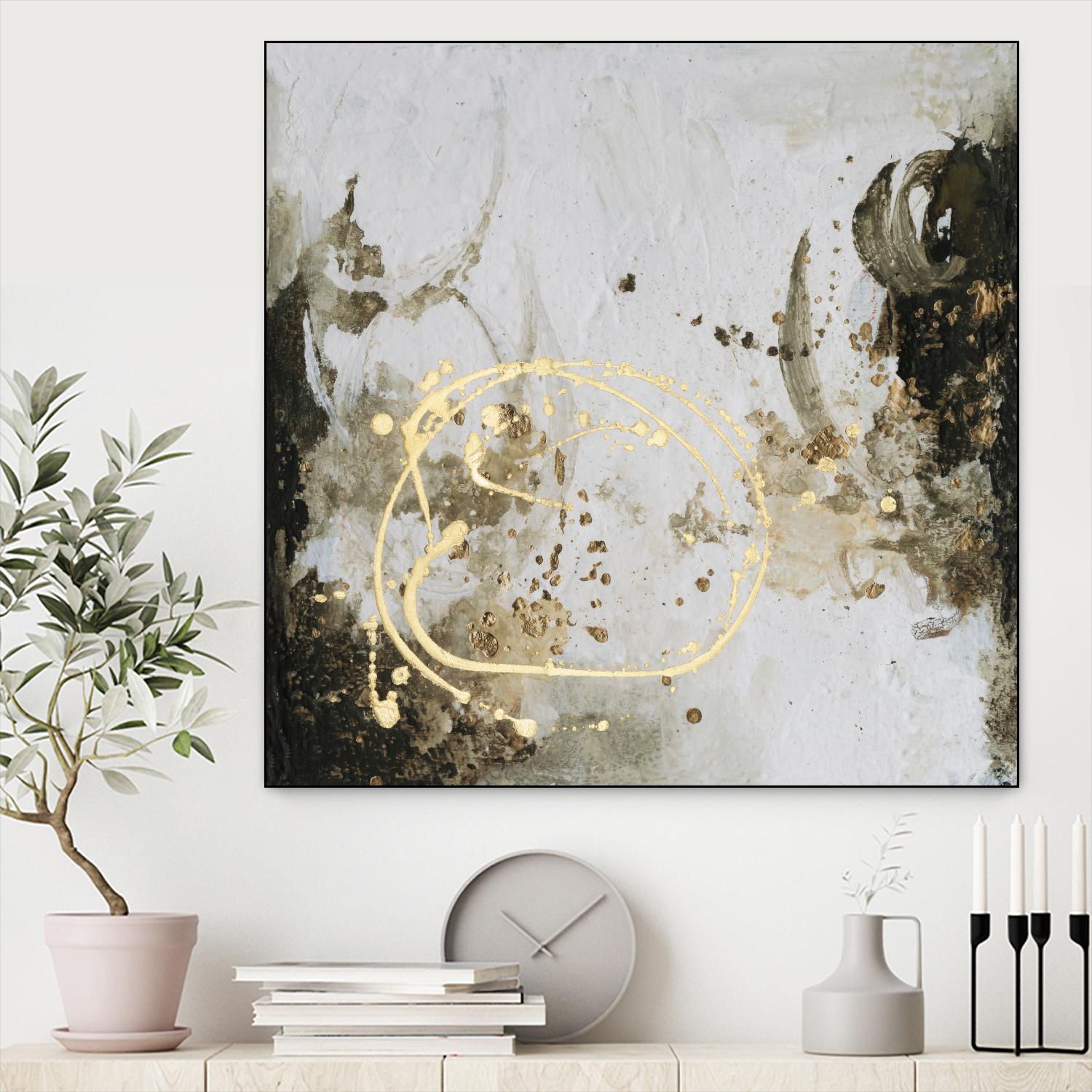 Friendship IV by Joyce Combs on GIANT ART - gold abstract abstract 