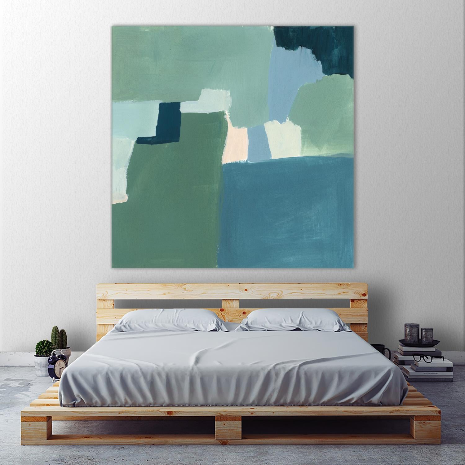 Teal and Sage I by Victoria Barnes on GIANT ART - pink  abstract abstract