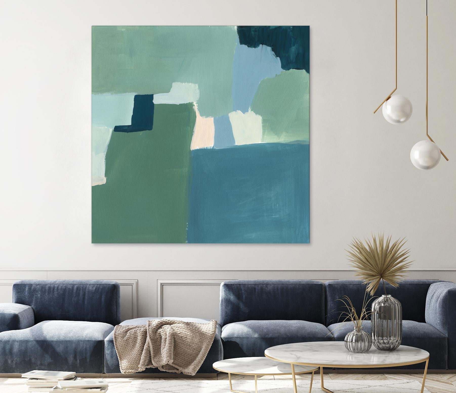 Teal and Sage I by Victoria Barnes on GIANT ART - pink  abstract abstract