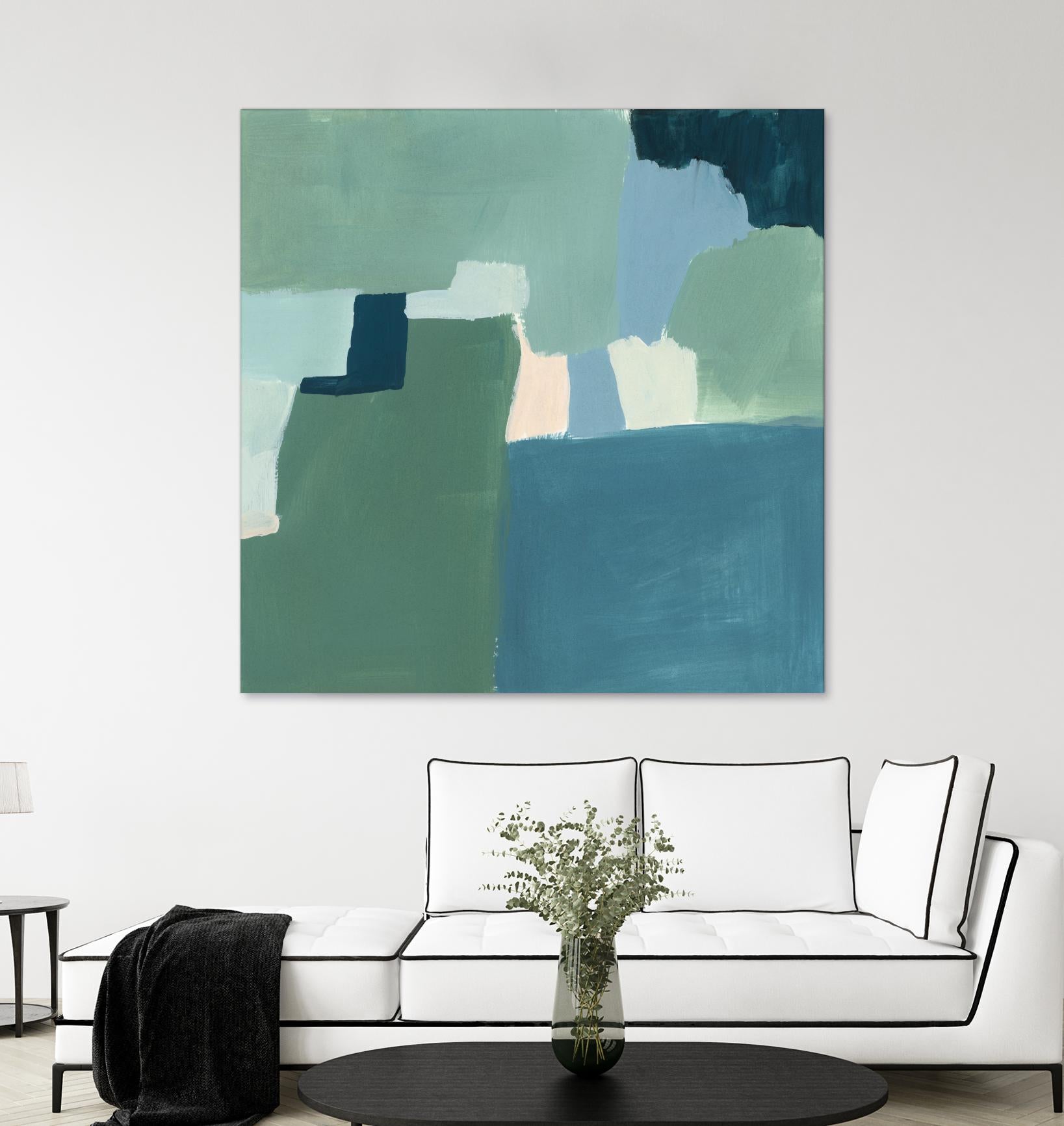 Teal and Sage I by Victoria Barnes on GIANT ART - pink  abstract abstract