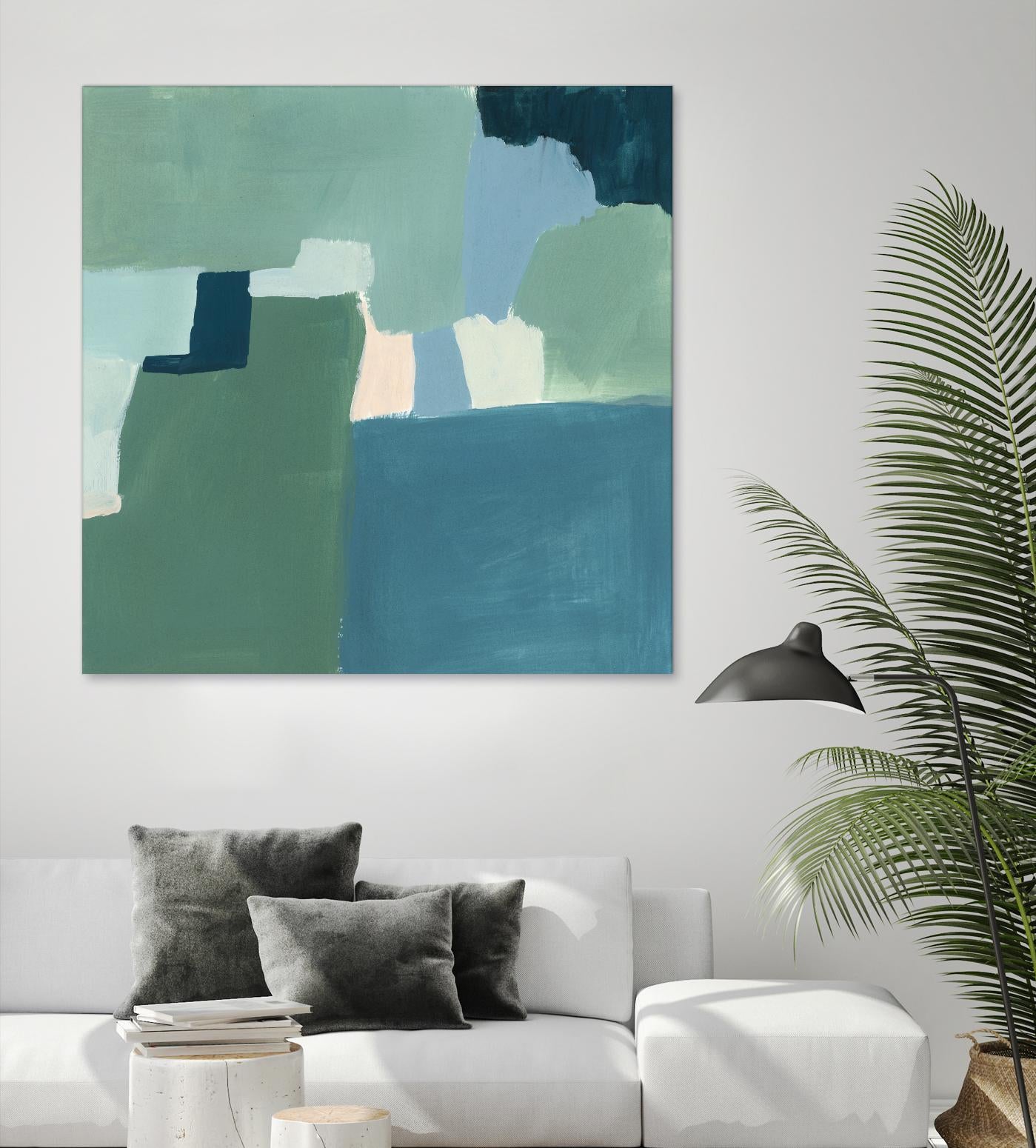 Teal and Sage I by Victoria Barnes on GIANT ART - pink  abstract abstract