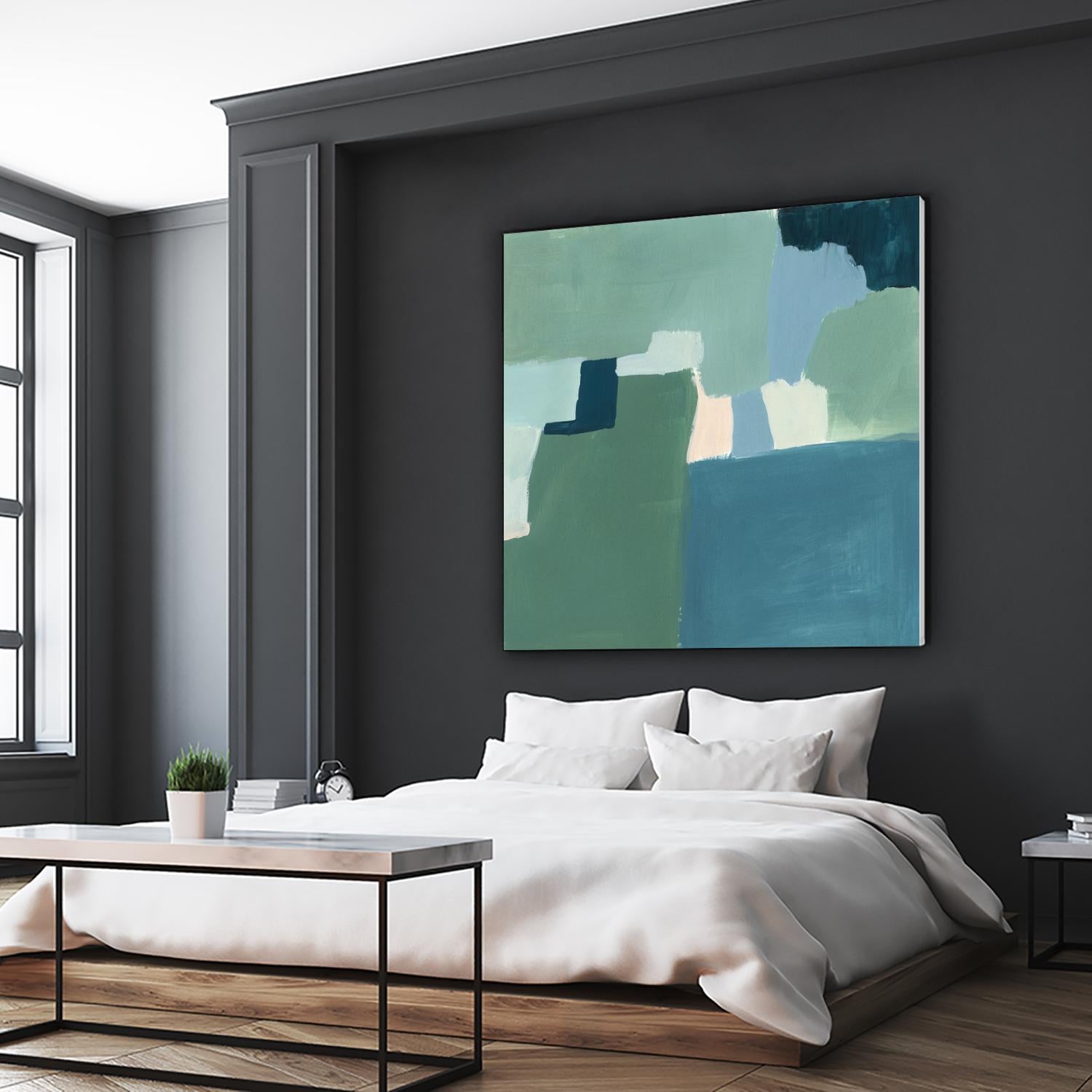 Teal and Sage I by Victoria Barnes on GIANT ART - pink  abstract abstract