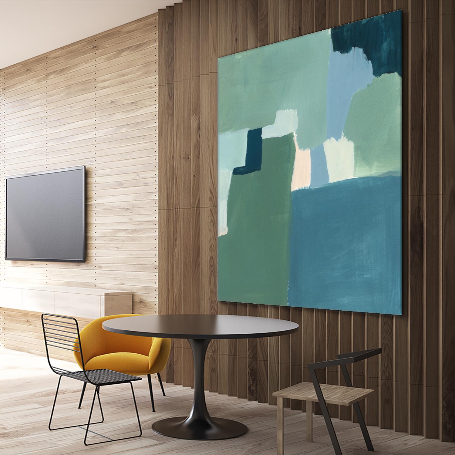 Teal and Sage I by Victoria Barnes on GIANT ART - pink  abstract abstract