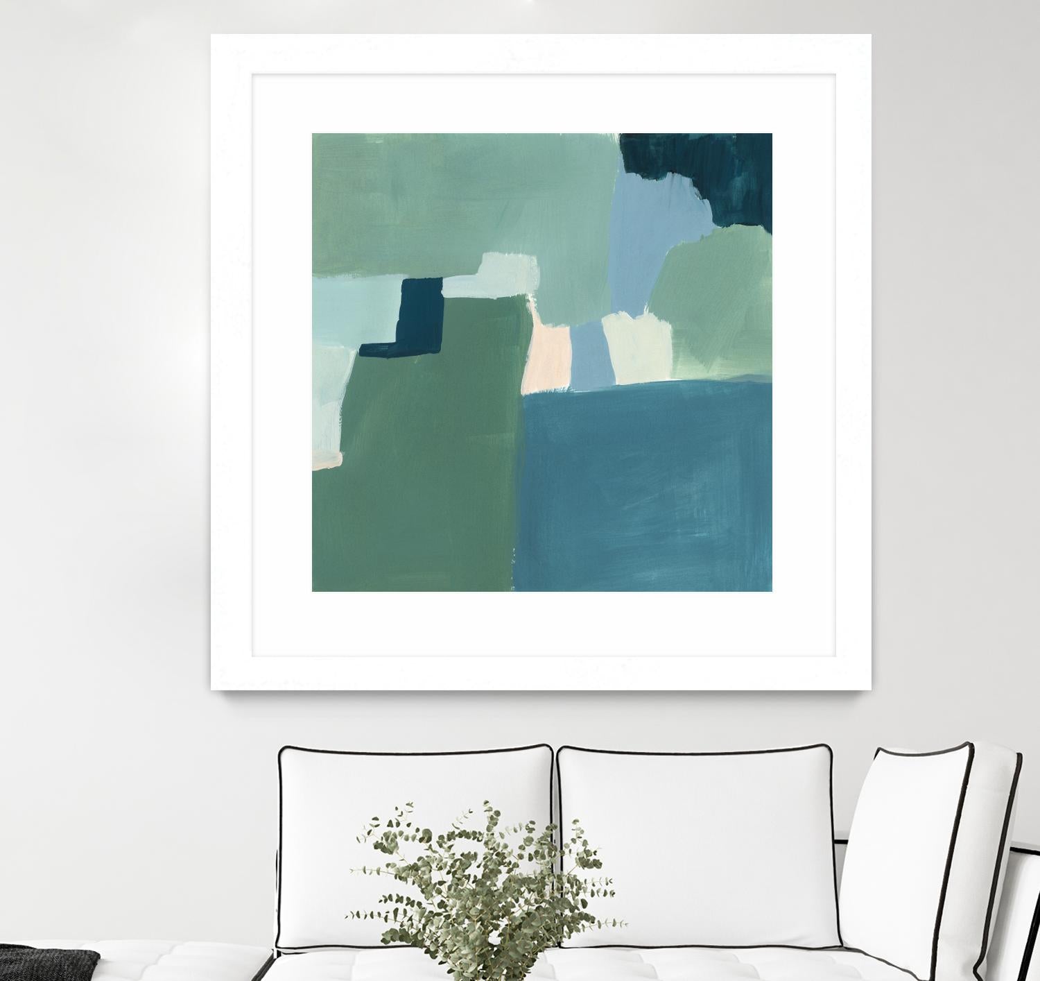 Teal and Sage I by Victoria Barnes on GIANT ART - pink  abstract abstract