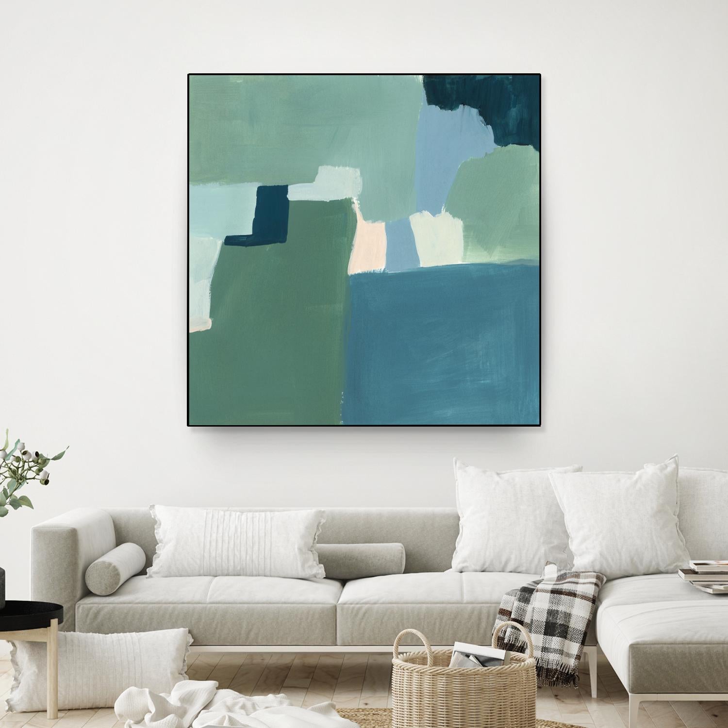 Teal and Sage I by Victoria Barnes on GIANT ART - pink  abstract abstract