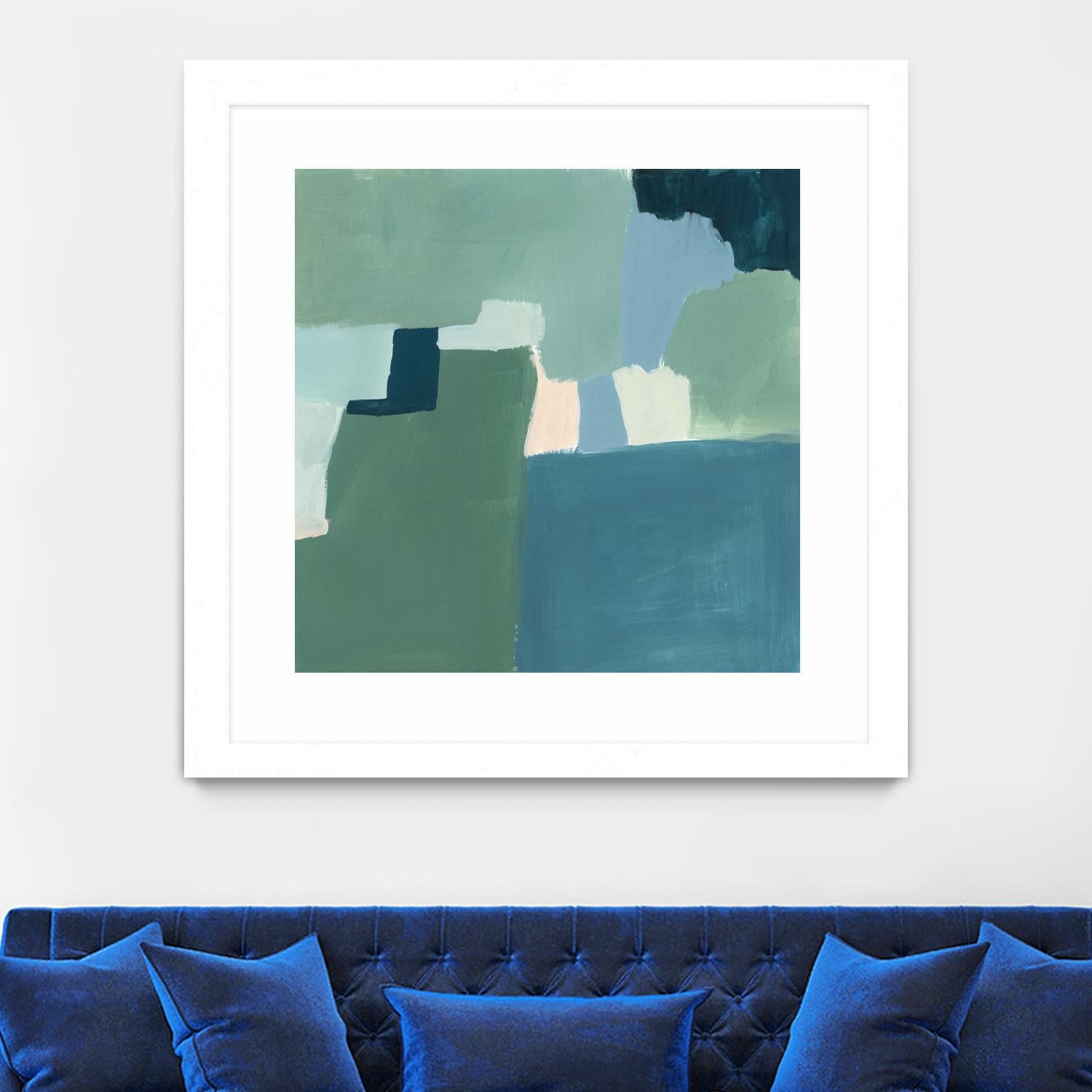 Teal and Sage I by Victoria Barnes on GIANT ART - pink  abstract abstract