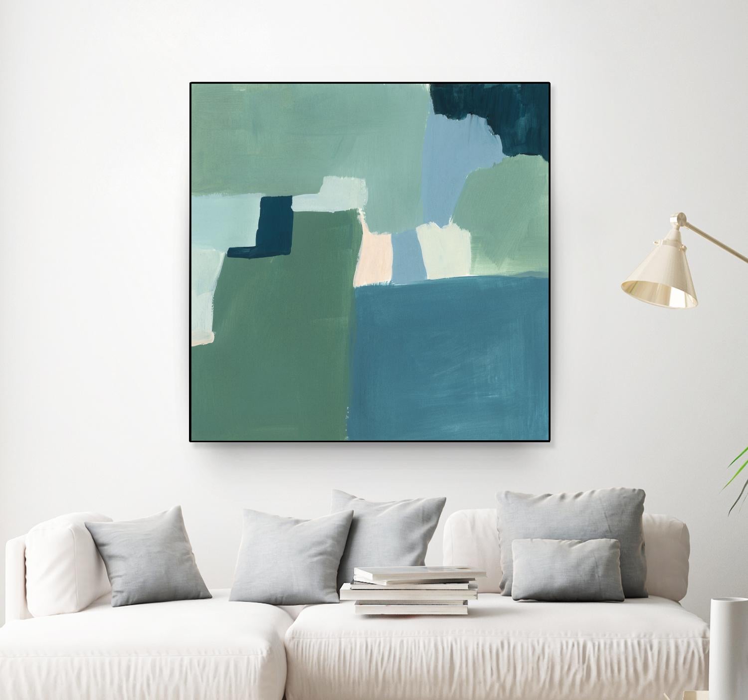 Teal and Sage I by Victoria Barnes on GIANT ART - pink  abstract abstract