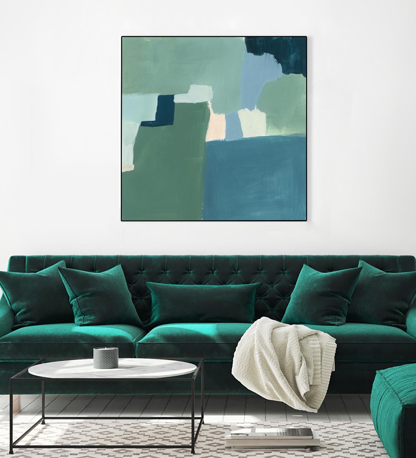 Teal and Sage I by Victoria Barnes on GIANT ART - pink  abstract abstract