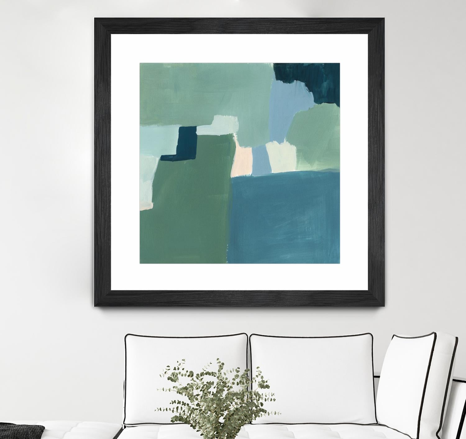 Teal and Sage I by Victoria Barnes on GIANT ART - pink  abstract abstract