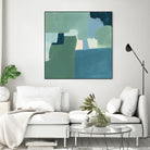 Teal and Sage I by Victoria Barnes on GIANT ART - pink  abstract abstract
