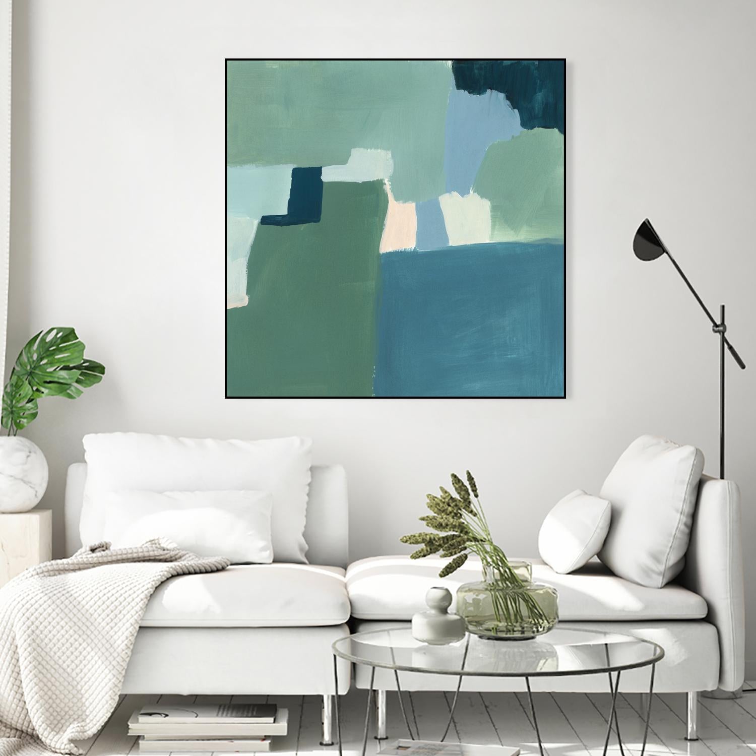 Teal and Sage I by Victoria Barnes on GIANT ART - pink  abstract abstract