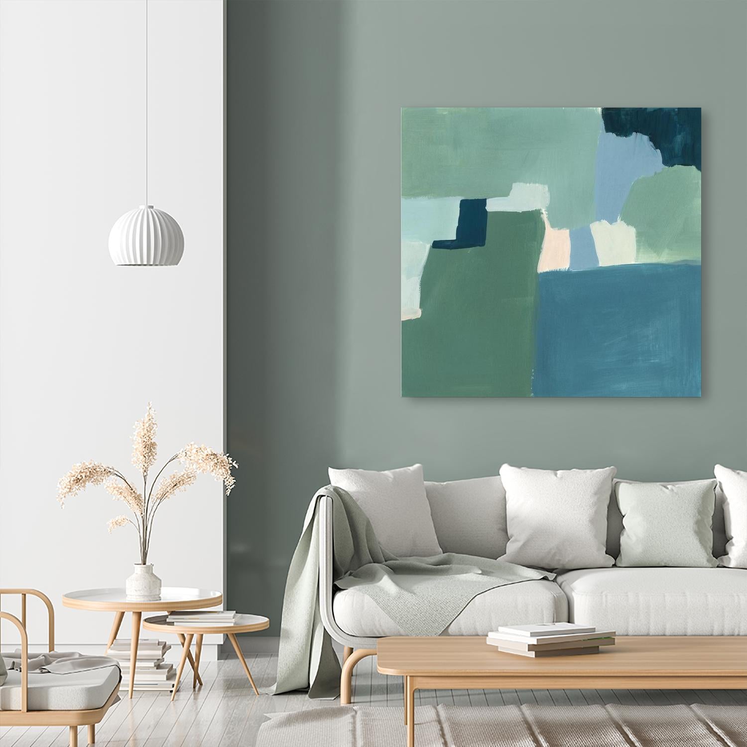 Teal and Sage I by Victoria Barnes on GIANT ART - pink  abstract abstract