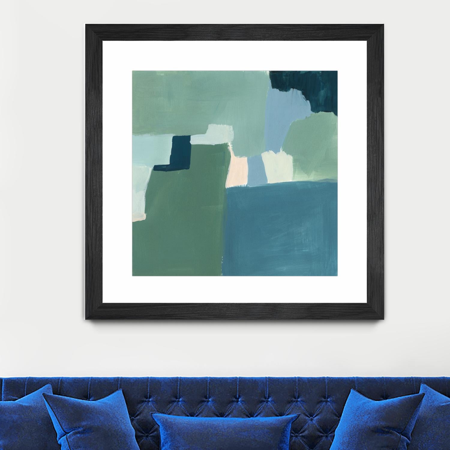 Teal and Sage I by Victoria Barnes on GIANT ART - pink  abstract abstract