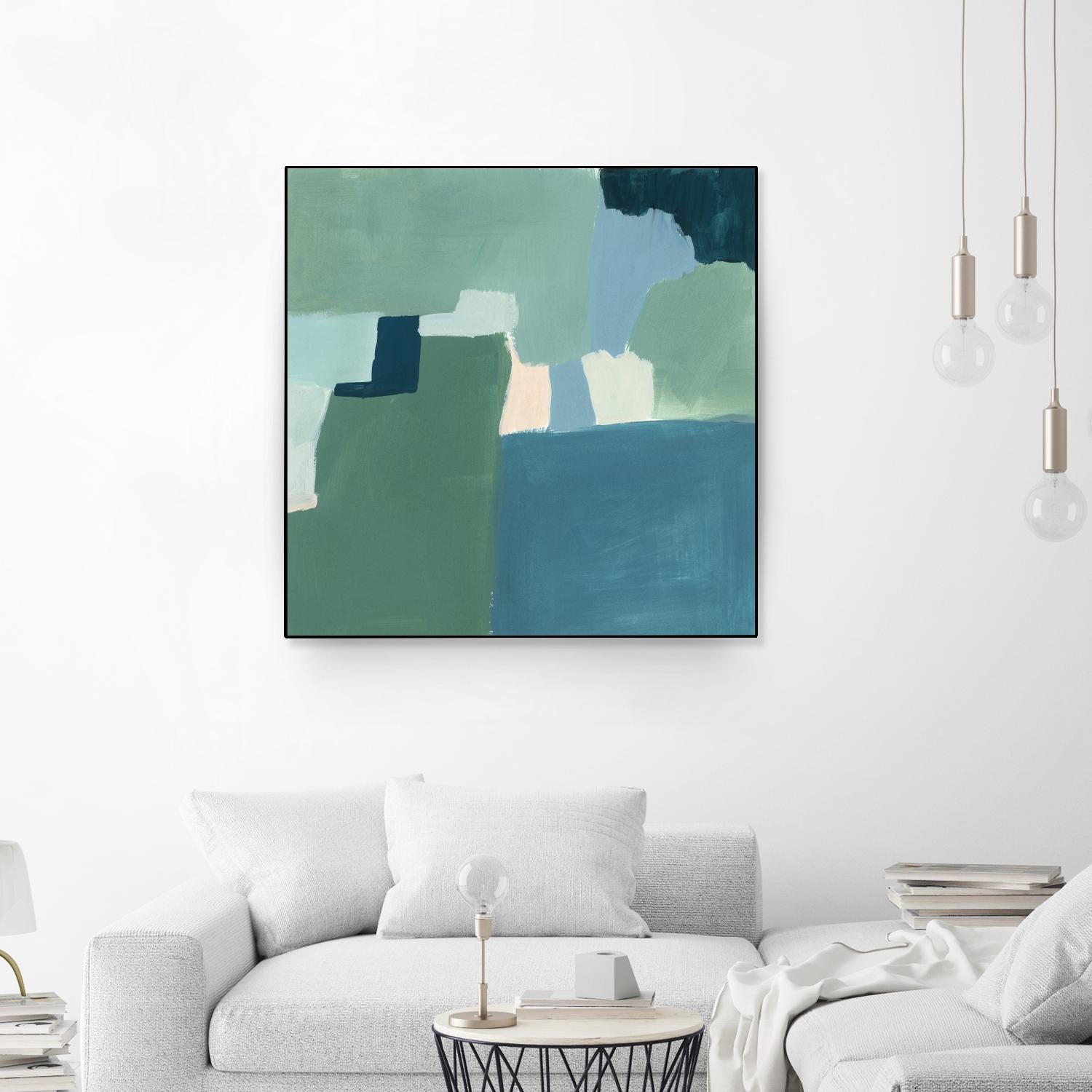 Teal and Sage I by Victoria Barnes on GIANT ART - pink  abstract abstract