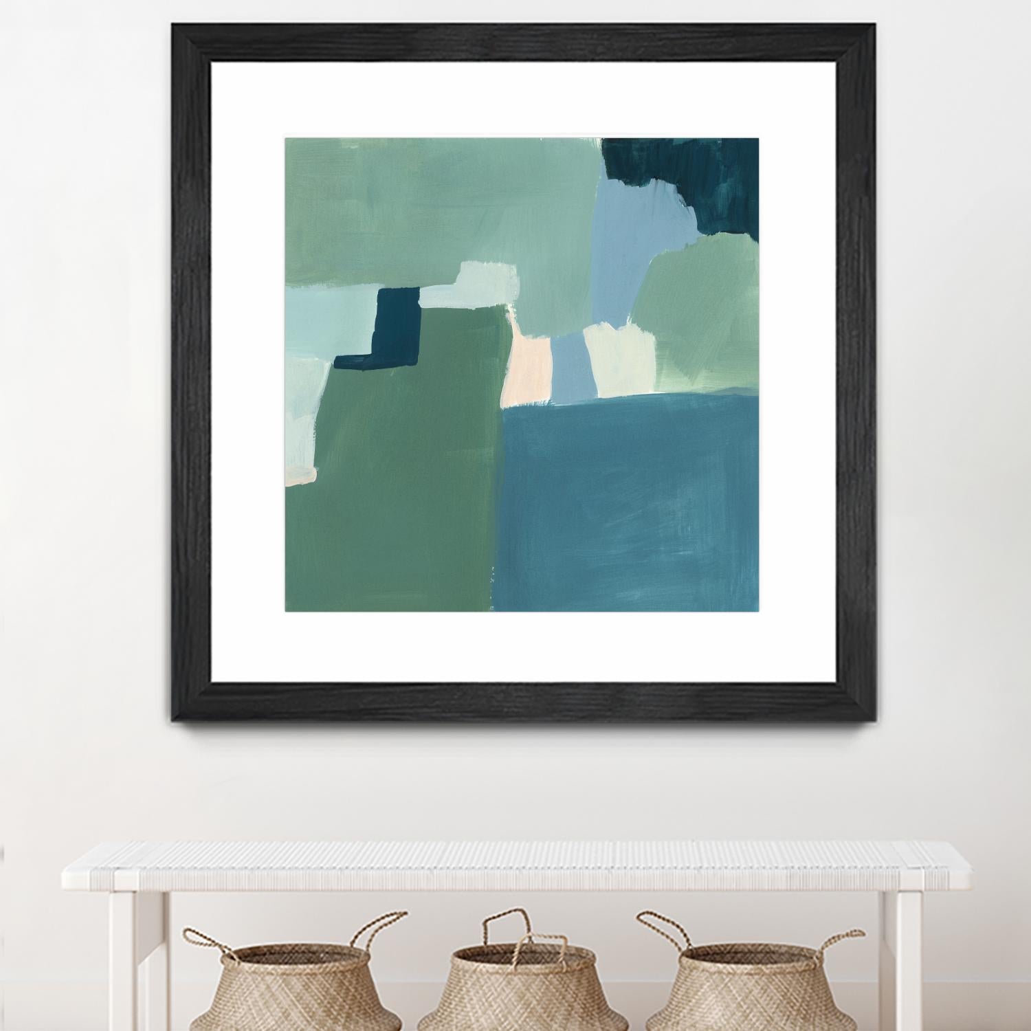Teal and Sage I by Victoria Barnes on GIANT ART - pink  abstract abstract