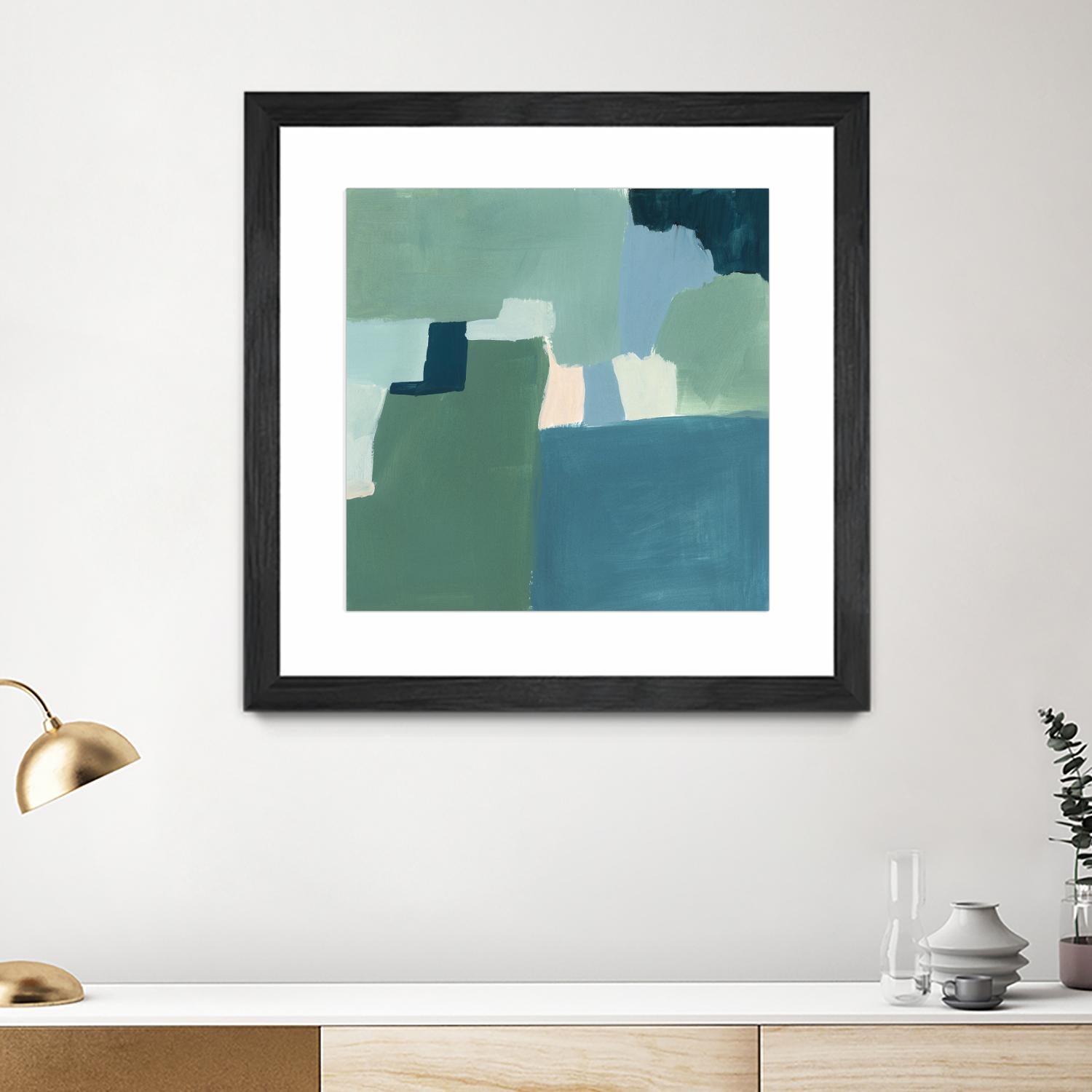 Teal and Sage I by Victoria Barnes on GIANT ART - pink  abstract abstract
