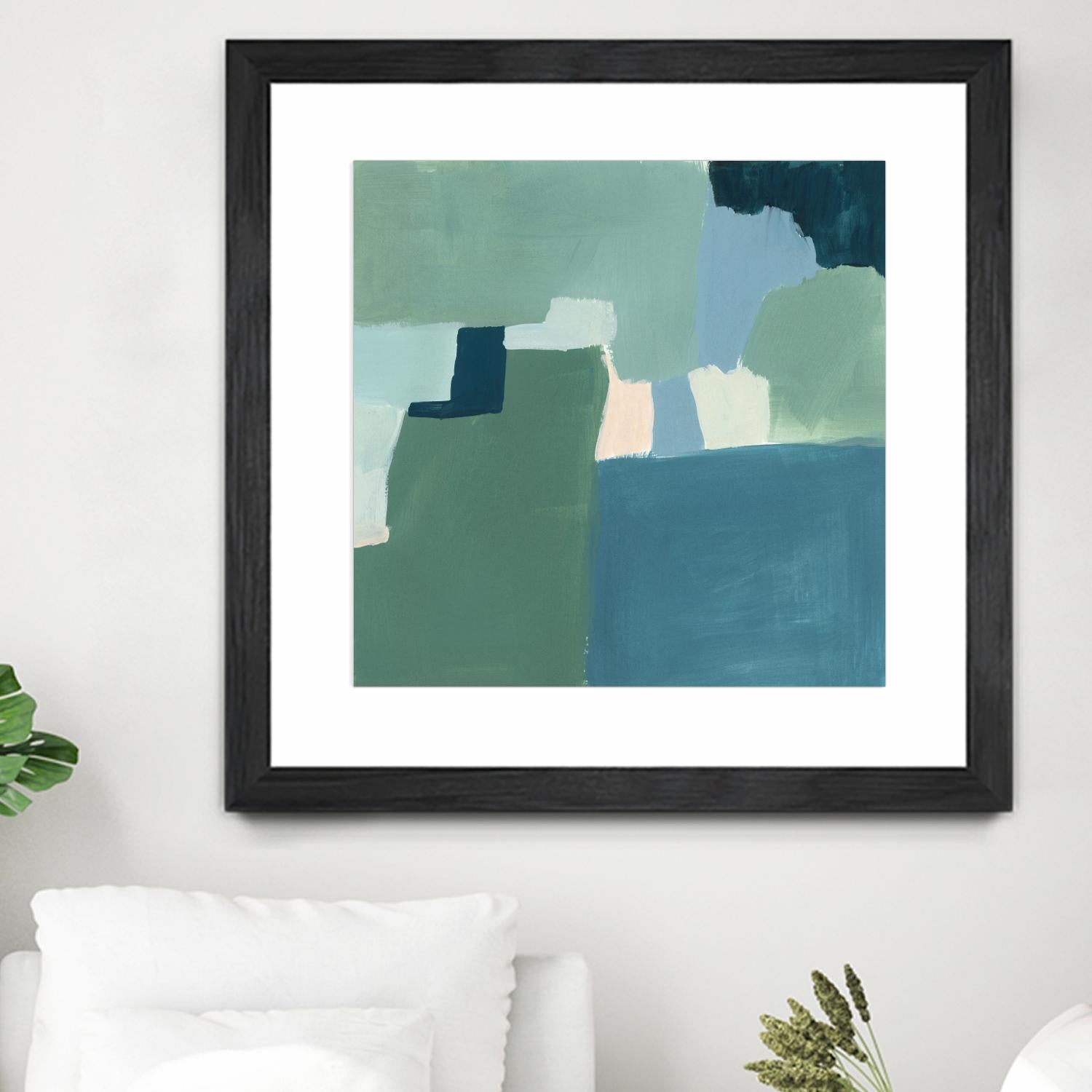 Teal and Sage I by Victoria Barnes on GIANT ART - pink  abstract abstract