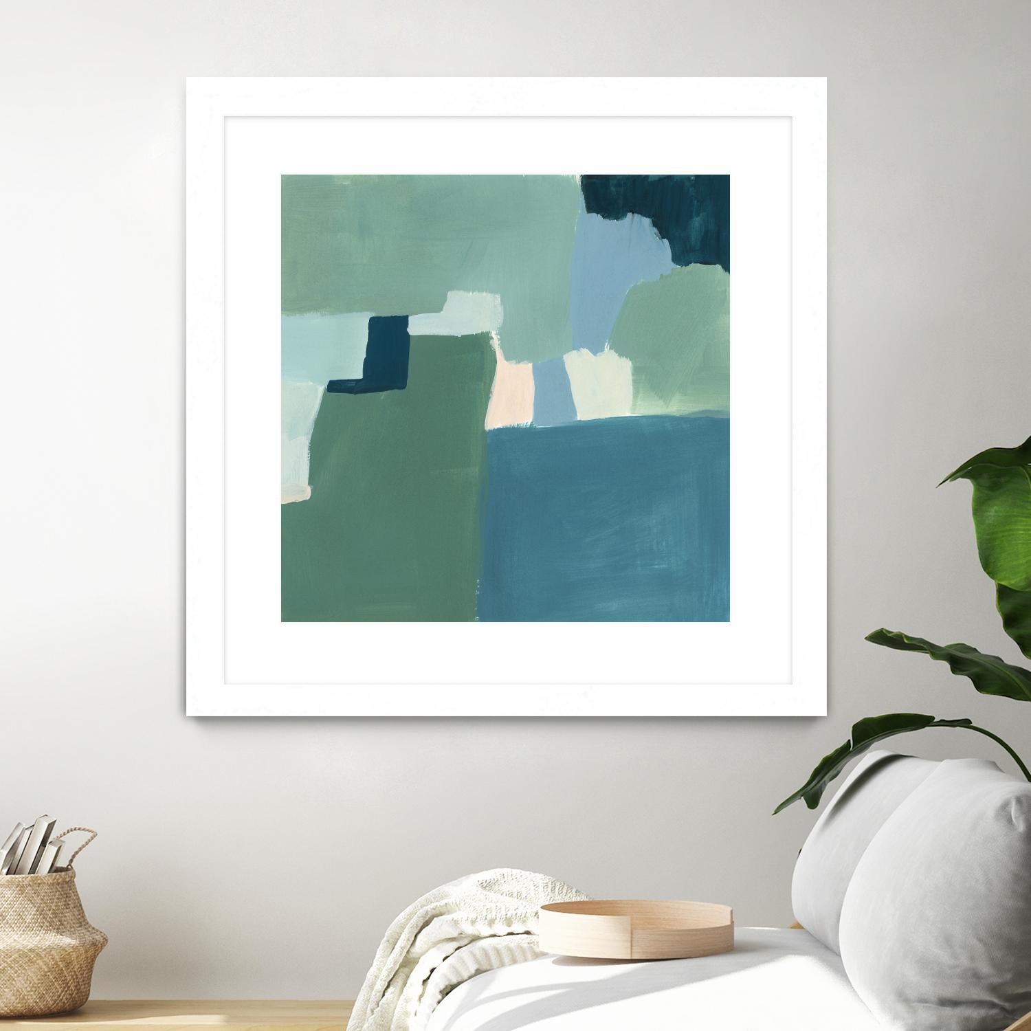 Teal and Sage I by Victoria Barnes on GIANT ART - pink  abstract abstract