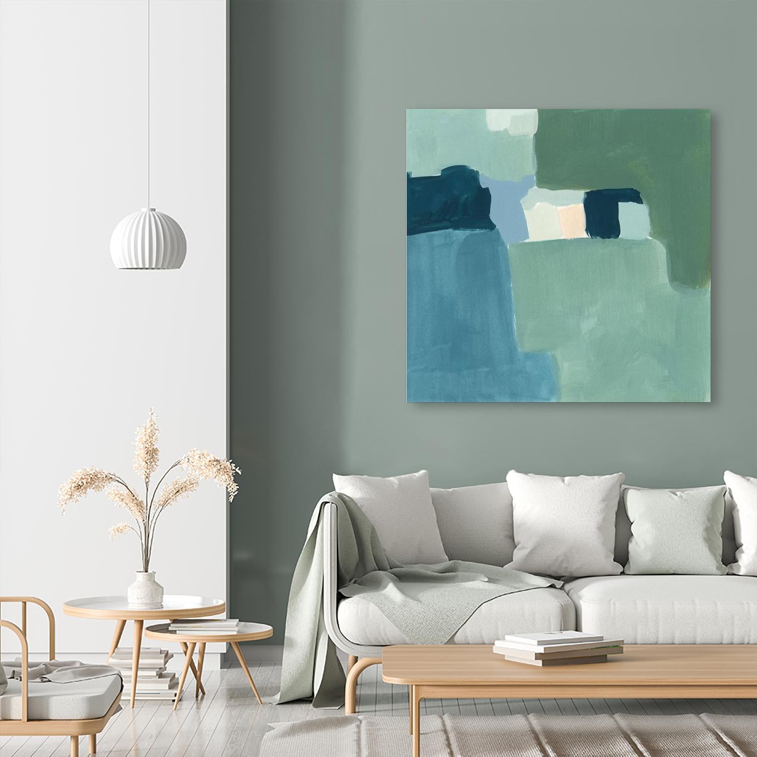 Teal and Sage II by Victoria Barnes on GIANT ART - pink  abstract abstract 
