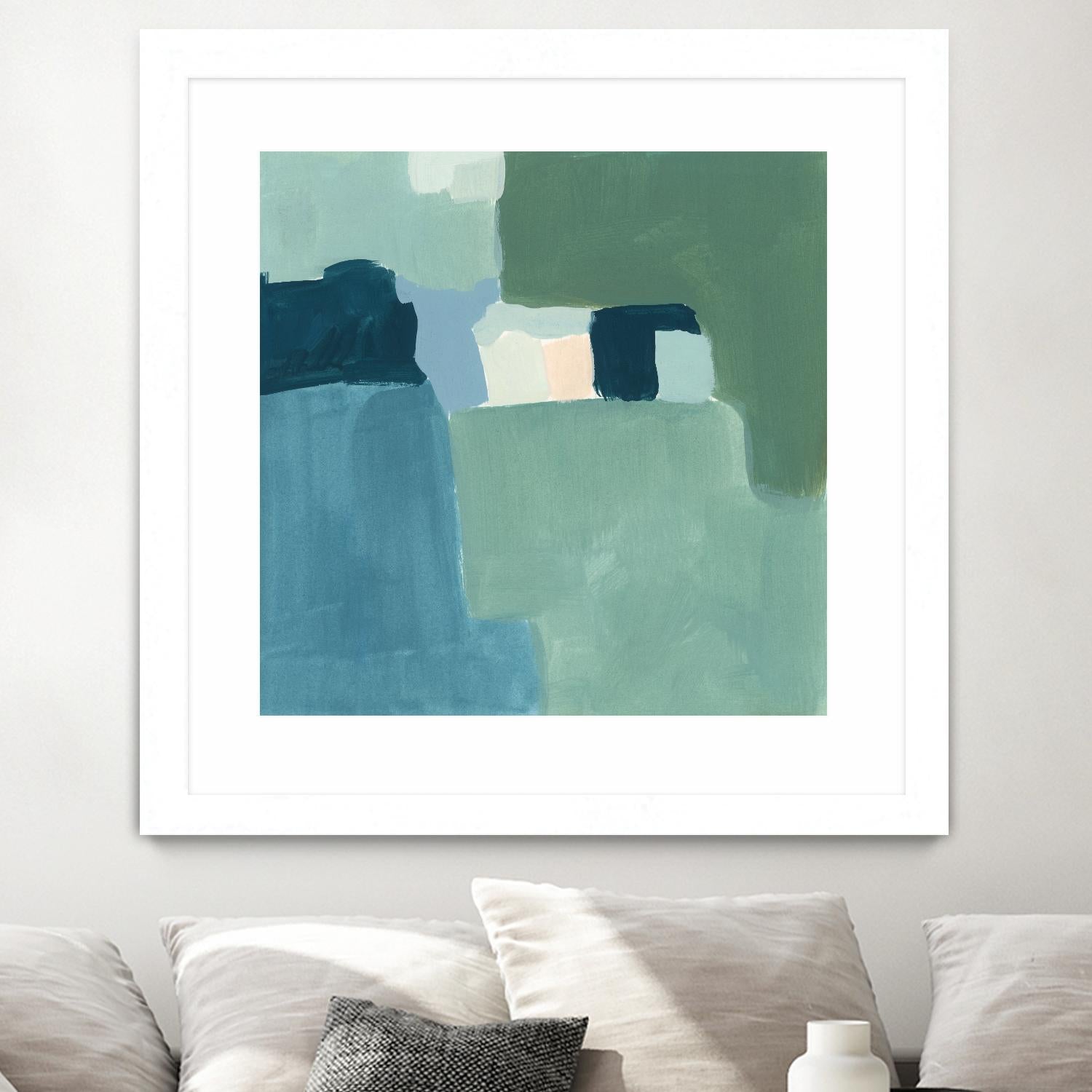 Teal and Sage II by Victoria Barnes on GIANT ART - pink  abstract abstract 