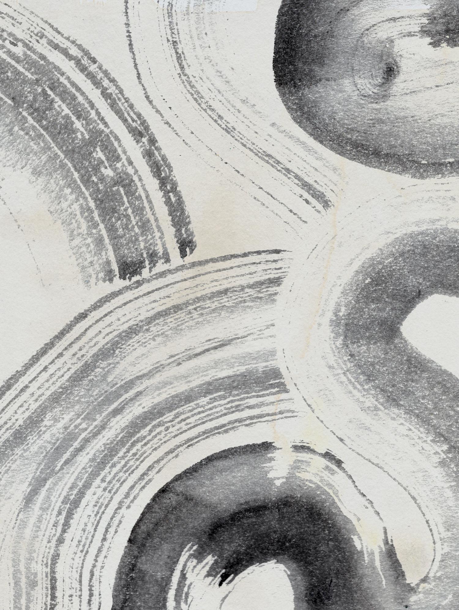 Zen Flow II by Jennifer Parker on GIANT ART - beige black & white abstract