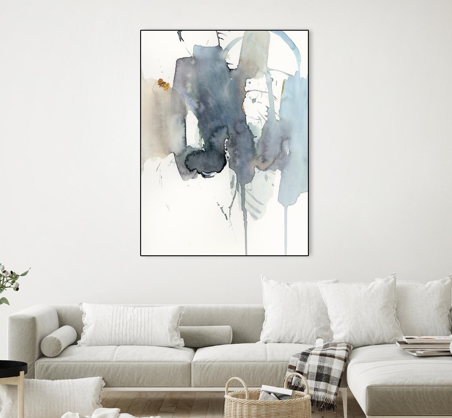 Indigo Splatter II by Victoria Barnes on GIANT ART - gold abstract abstract