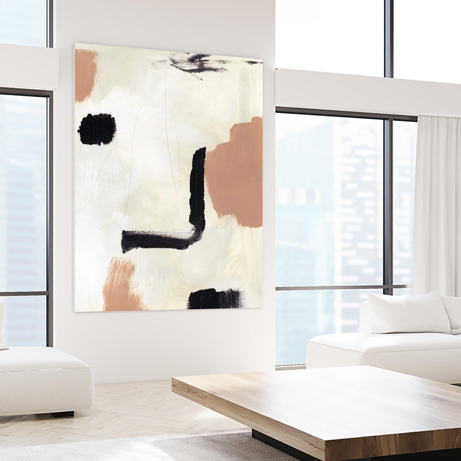 Dialogue I by Victoria Barnes on GIANT ART - beige abstract abstract 