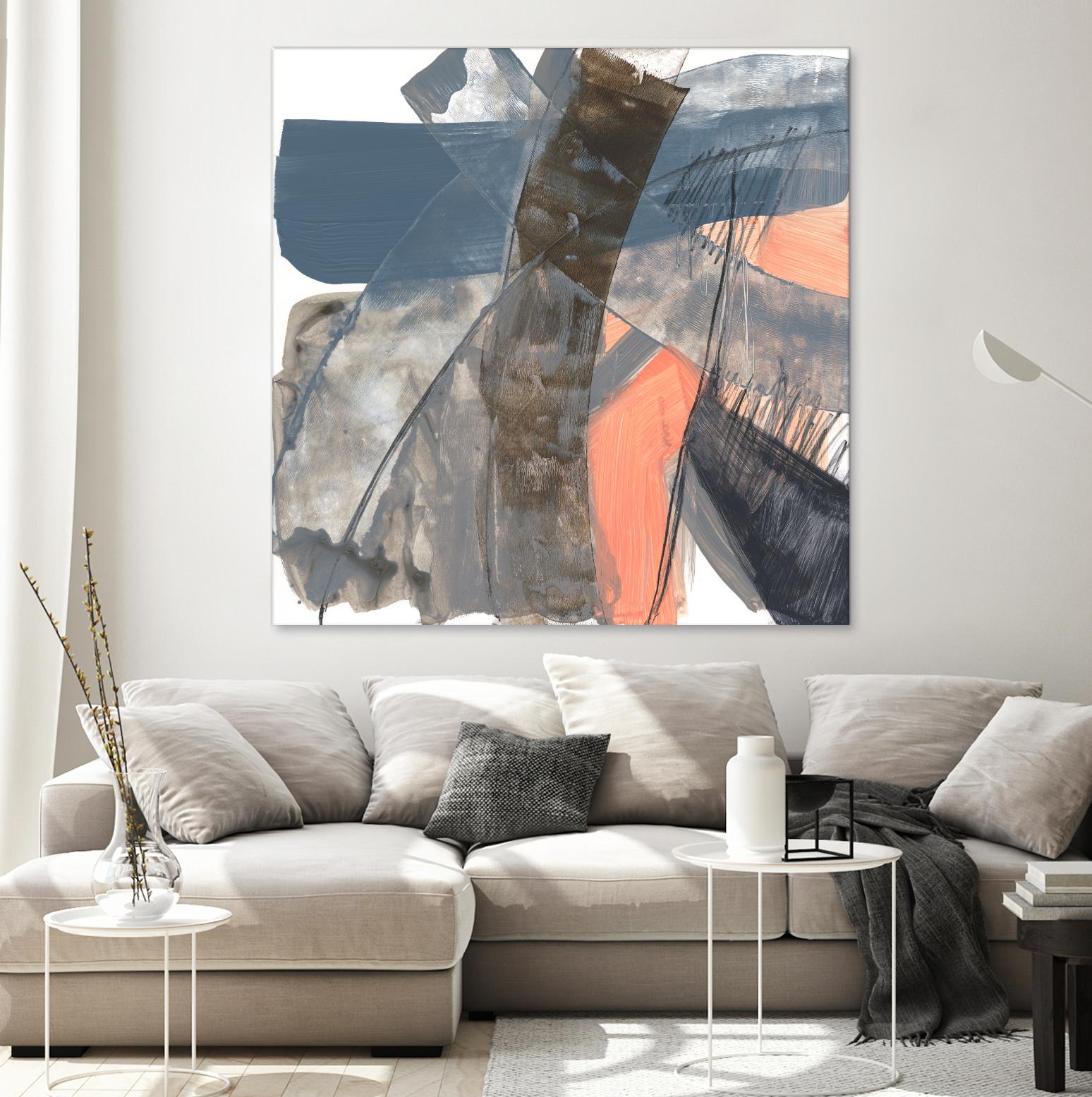 Neutrals & Coral II by Jennifer Goldberger on GIANT ART - grey  abstract abstract 