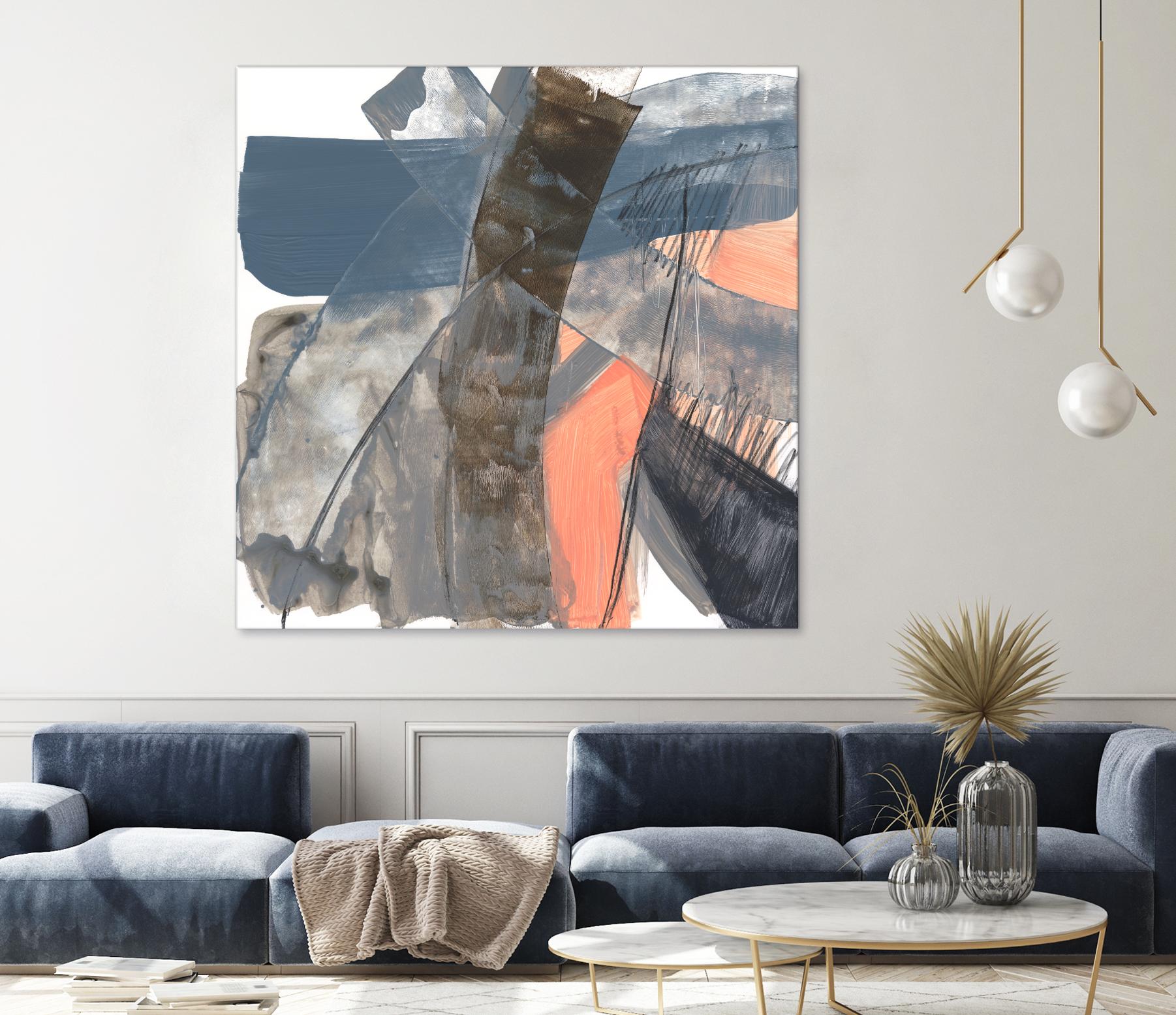 Neutrals & Coral II by Jennifer Goldberger on GIANT ART - grey  abstract abstract 