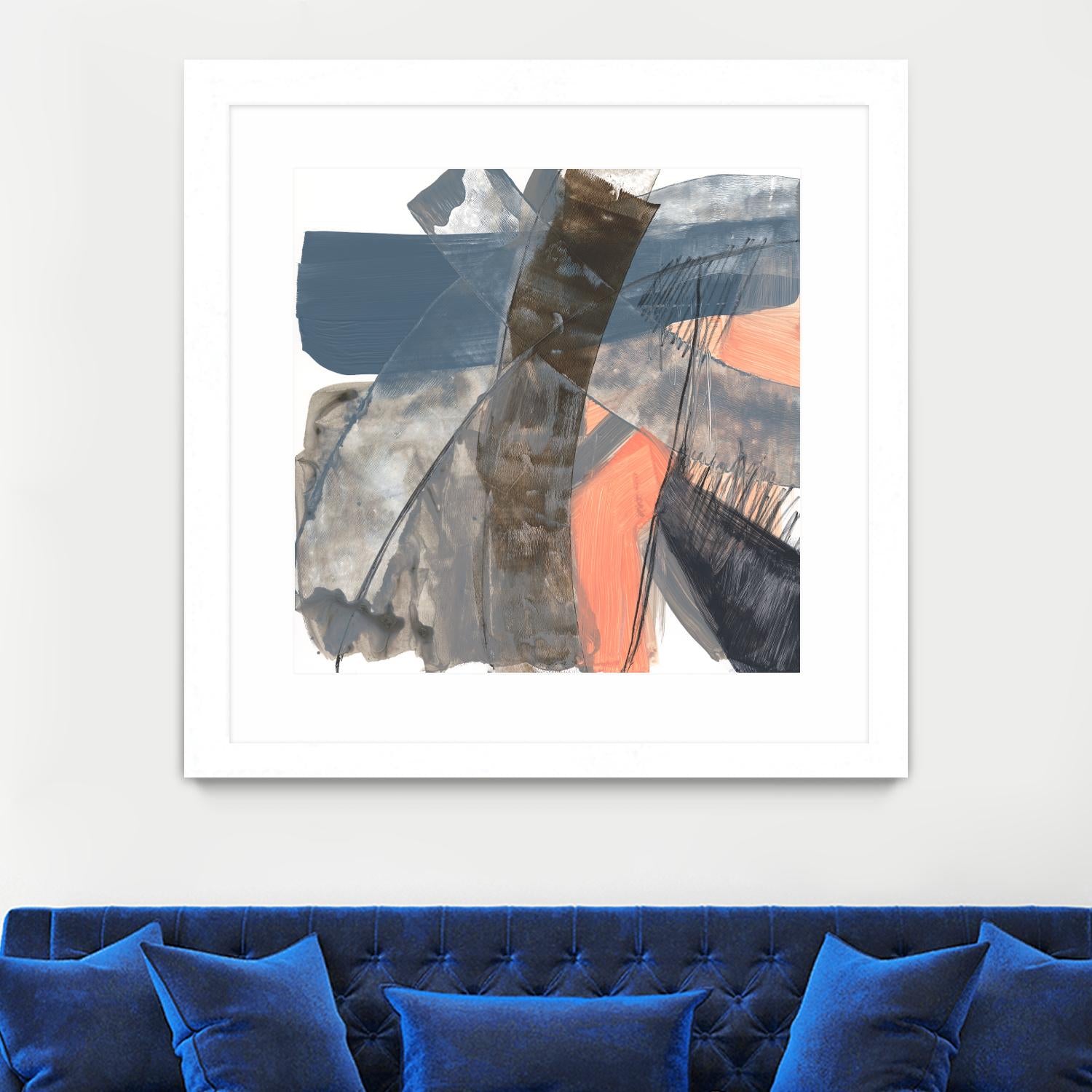 Neutrals & Coral II by Jennifer Goldberger on GIANT ART - grey  abstract abstract 
