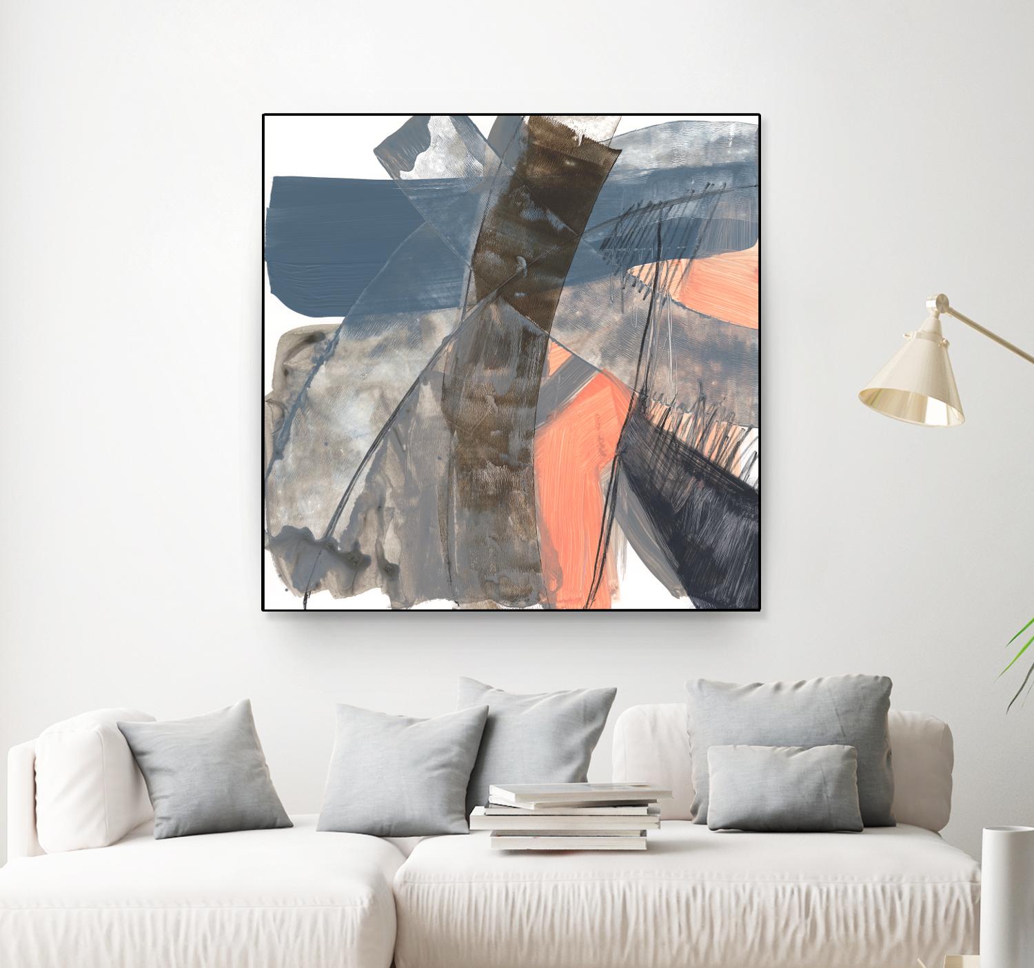 Neutrals & Coral II by Jennifer Goldberger on GIANT ART - grey  abstract abstract 