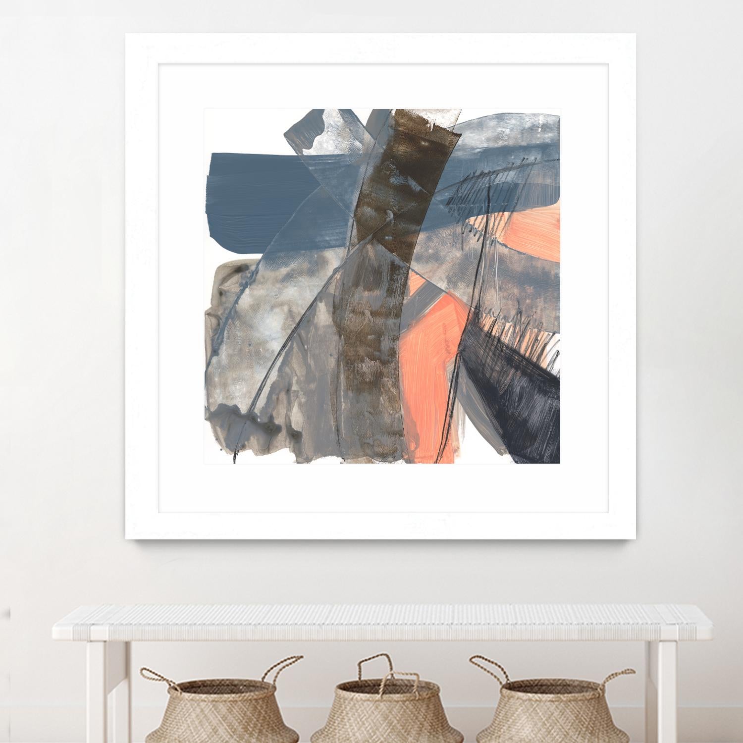 Neutrals & Coral II by Jennifer Goldberger on GIANT ART - grey  abstract abstract 