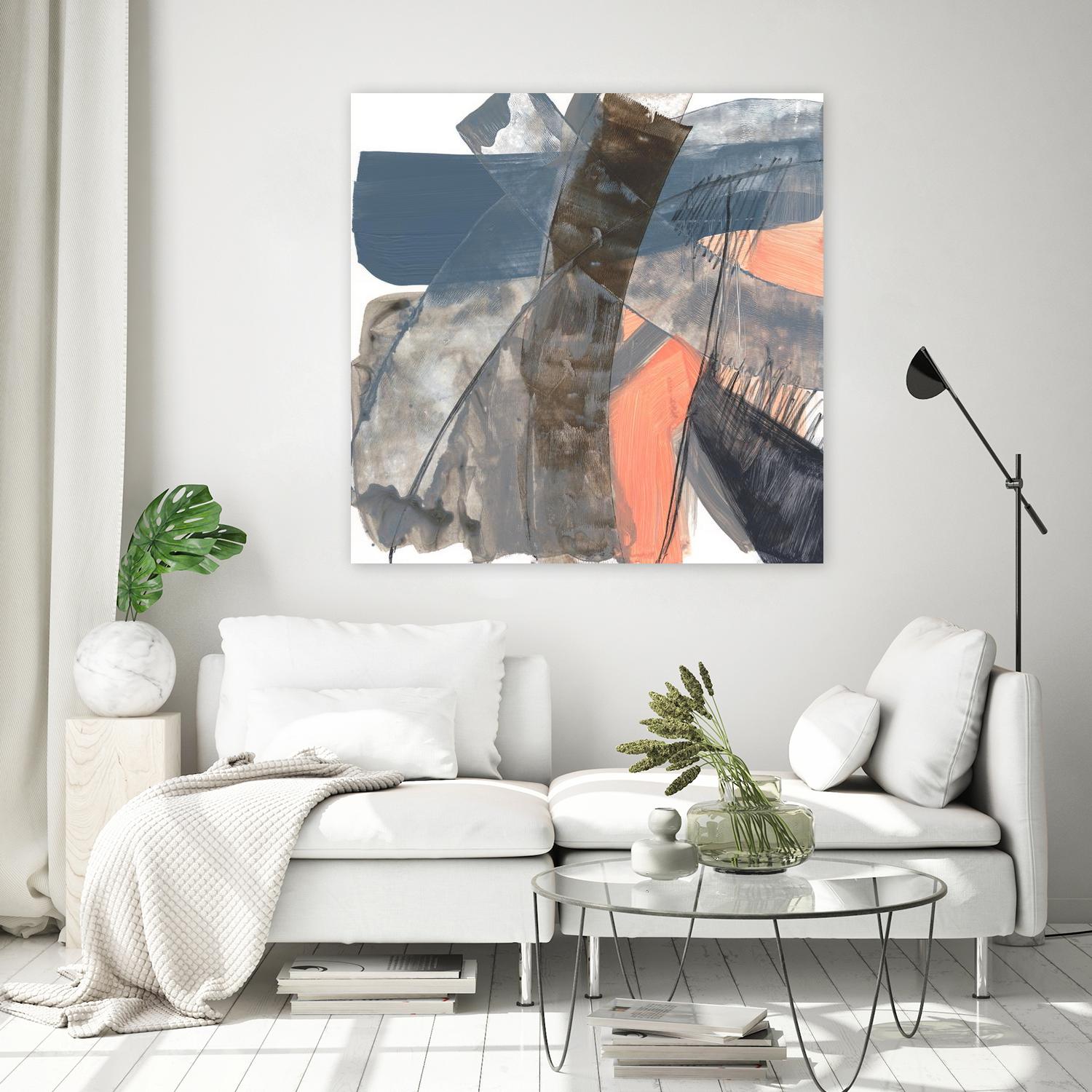 Neutrals & Coral II by Jennifer Goldberger on GIANT ART - grey  abstract abstract 