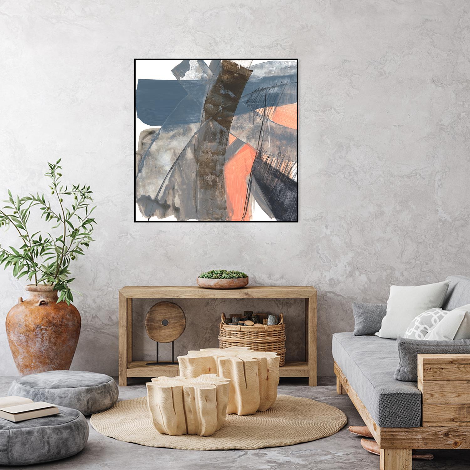 Neutrals & Coral II by Jennifer Goldberger on GIANT ART - grey  abstract abstract 