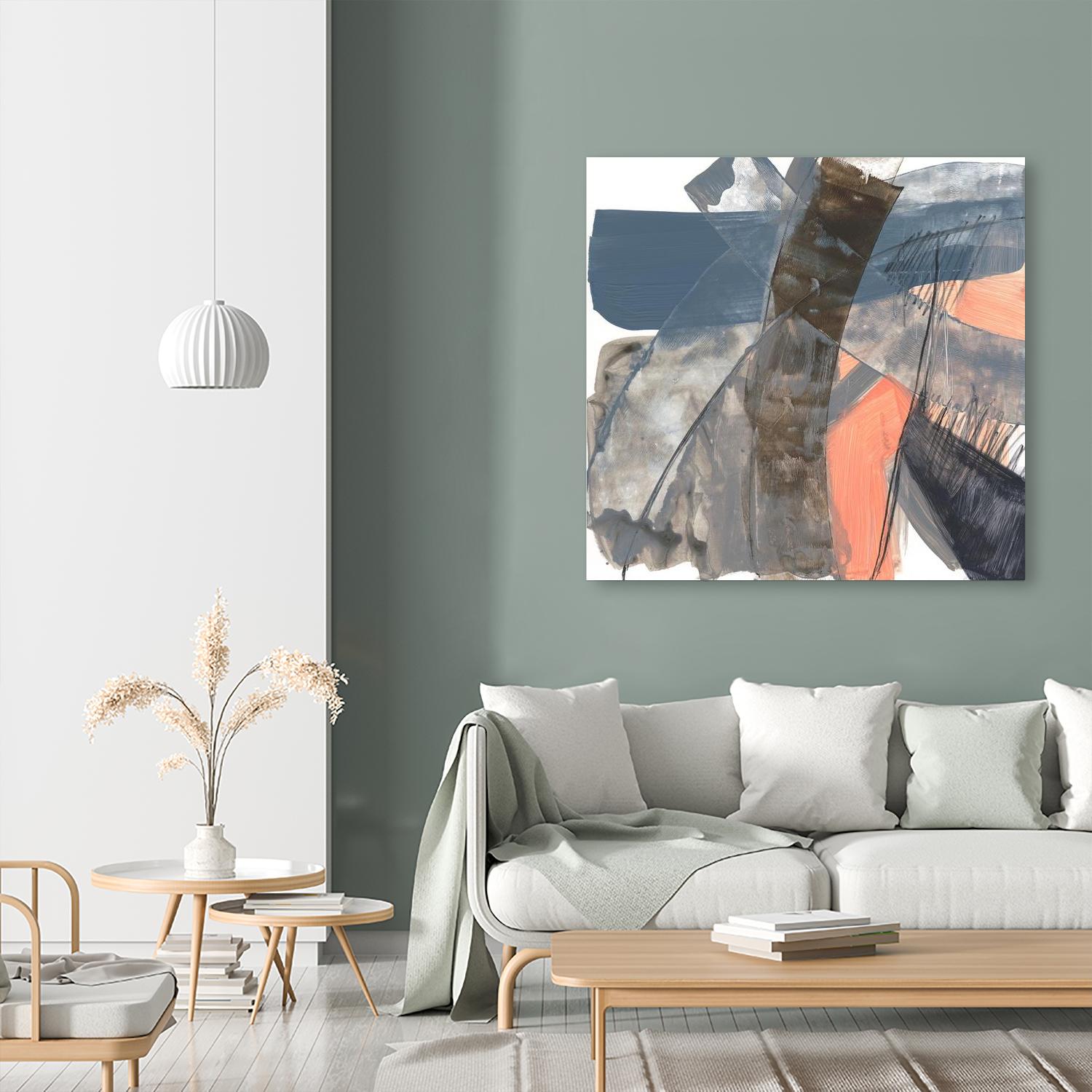 Neutrals & Coral II by Jennifer Goldberger on GIANT ART - grey  abstract abstract 