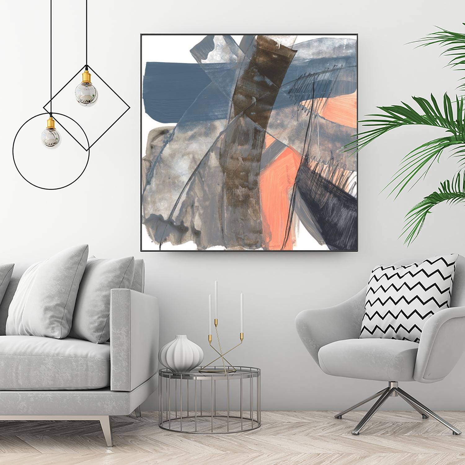 Neutrals & Coral II by Jennifer Goldberger on GIANT ART - grey  abstract abstract 